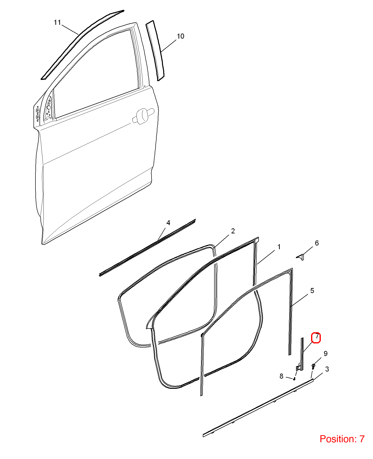MG Door glass guide rail OEM 10124461 FOR MG 10124461-MG_OEM