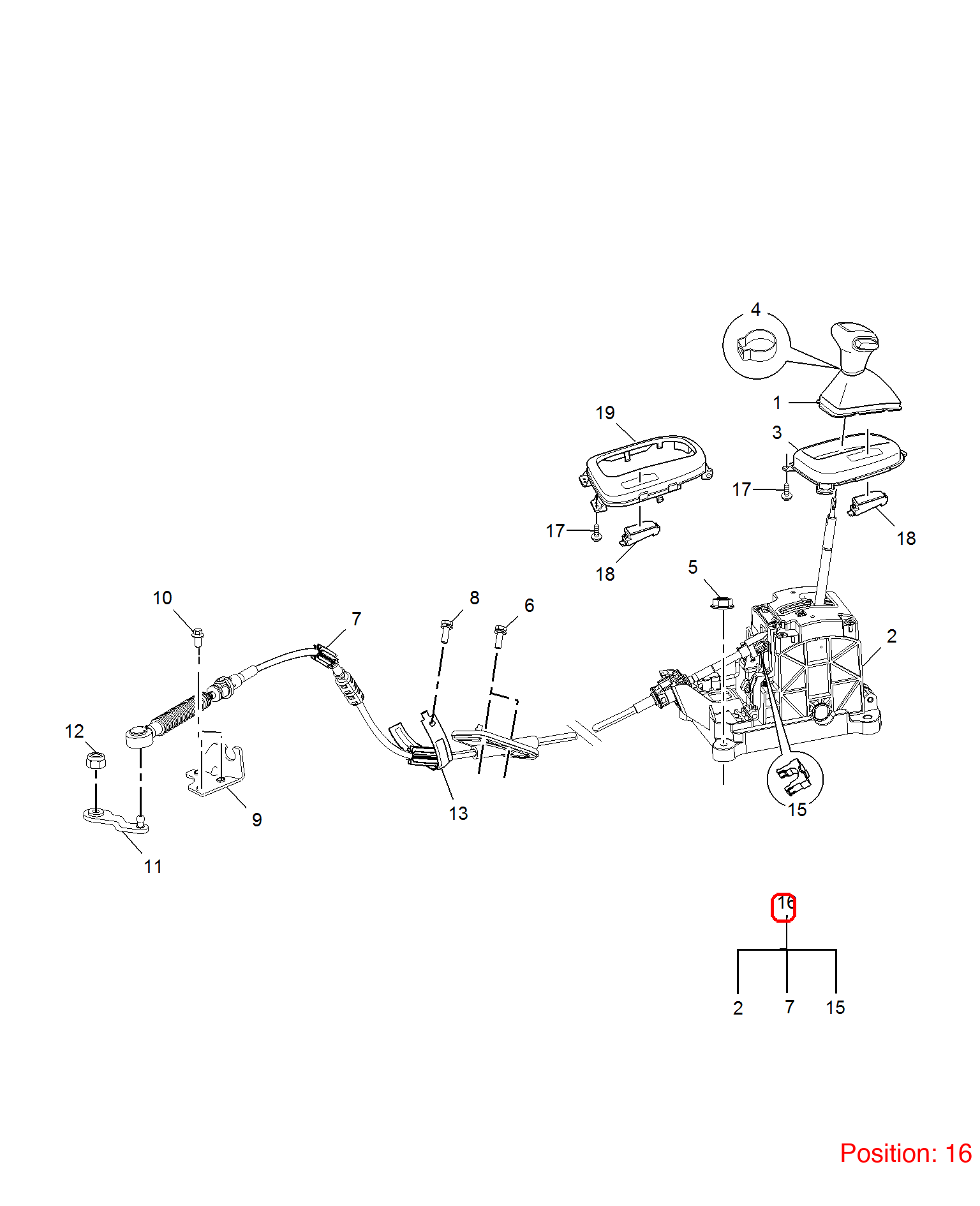 MG Shift lever assembly OEM 10125079 FOR MG5 MG350 10125079-MG_OEM