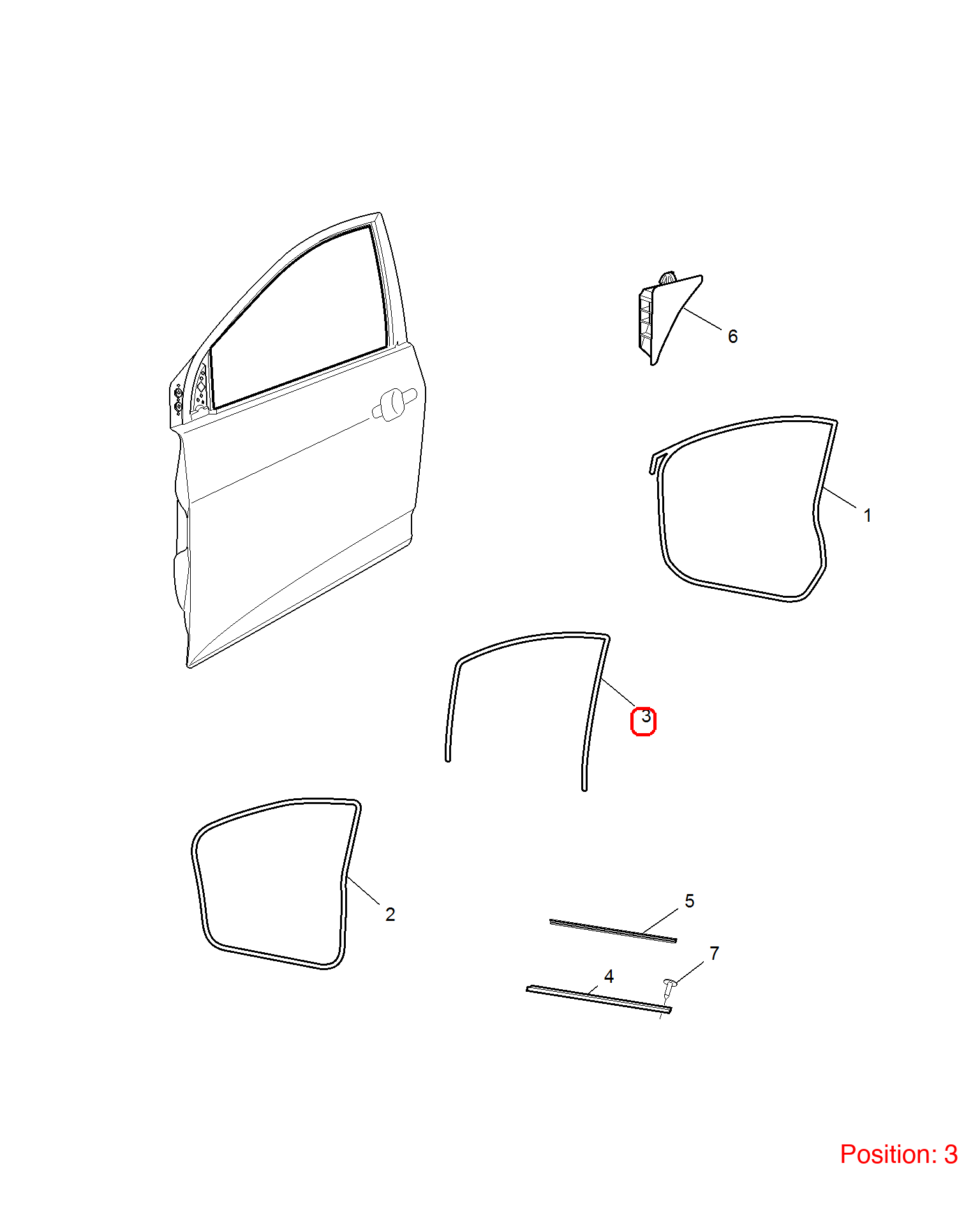 MG Door glass lift rubber strip OEM 10125100 10125100-MG_OEM
