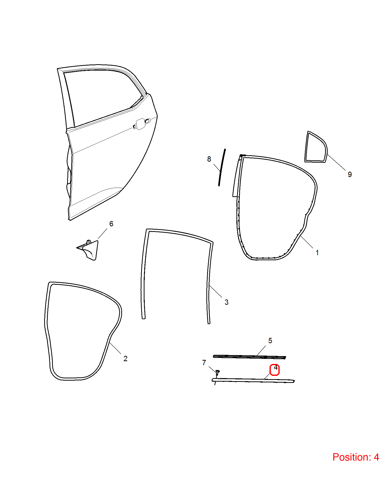MG Door glass pressure strip OEM 10125115 10125115-MG_OEM