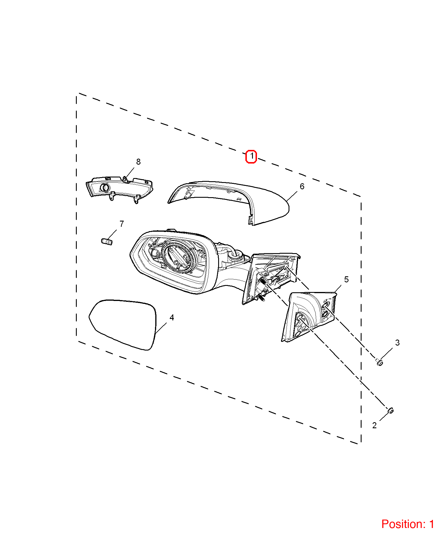 MG Reverse mirror assembly OEM 10128057 10128057-MG_OEM