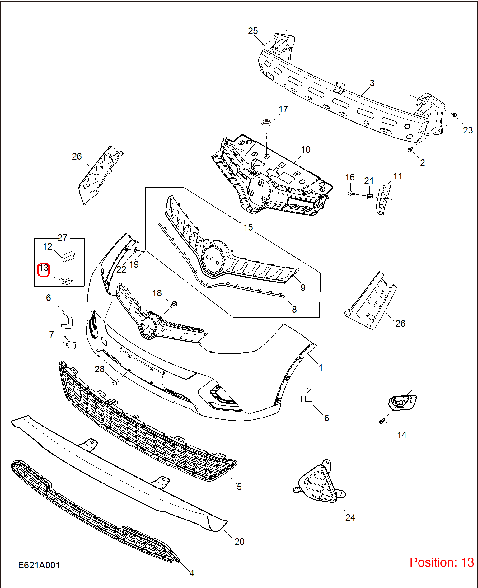MG Front headlight washer cover OEM 10131400 FOR MG 10131400-MG_OEM