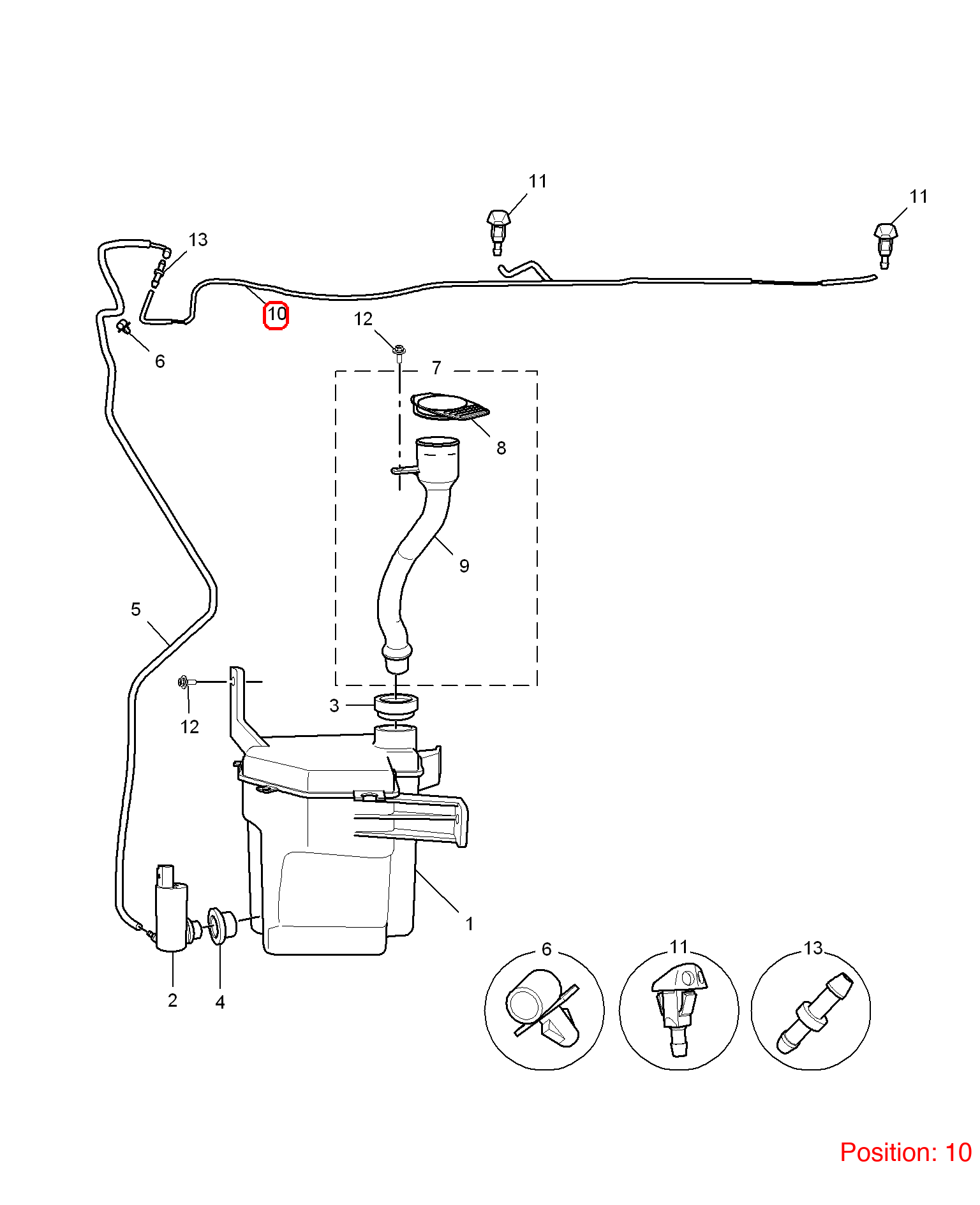 MG Wiper spray pipe OEM 10133470 FOR MG5 10133470-MG_OEM