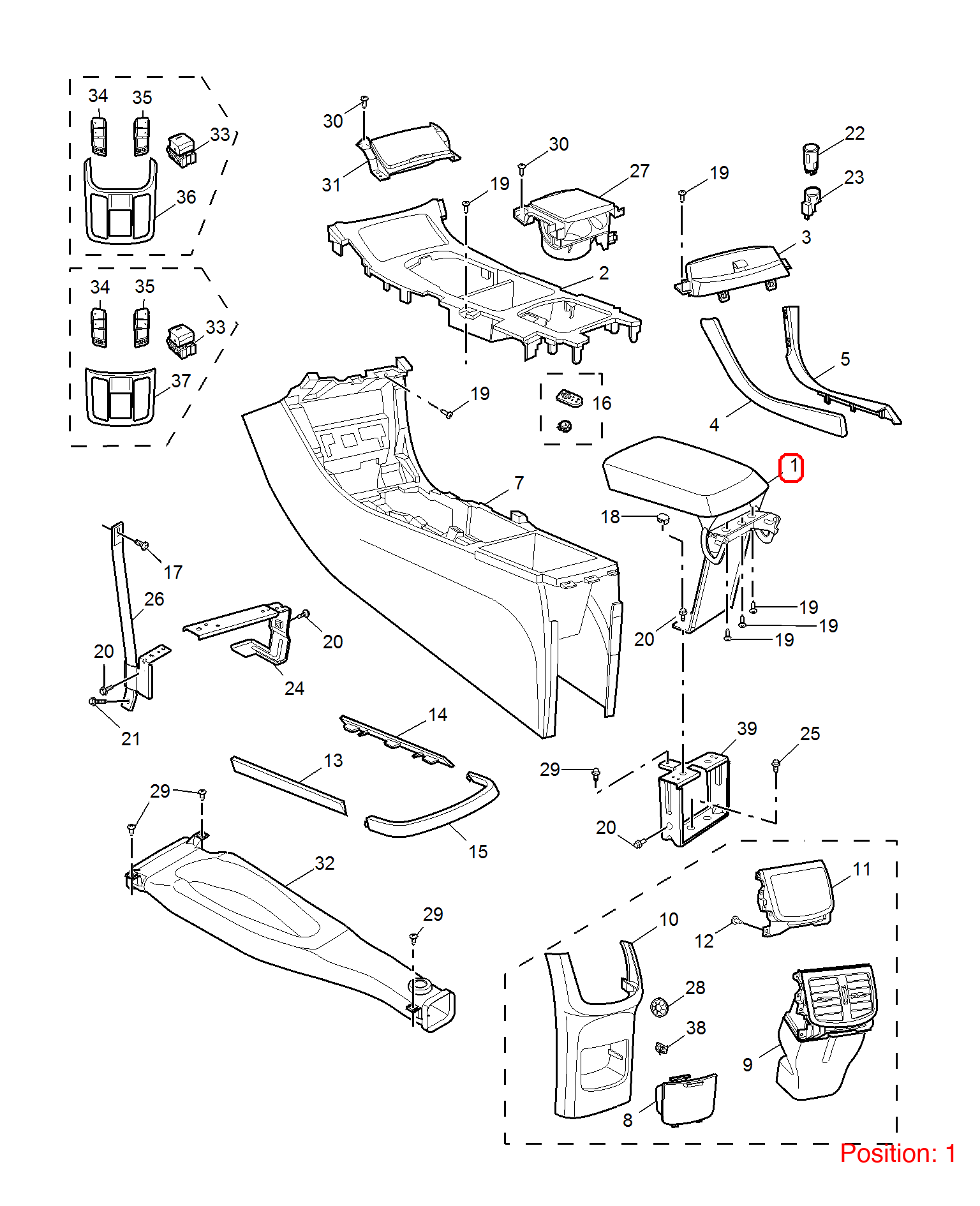 MG Armrest box cover OEM 10138801ASA FOR MG6 10138801ASA-MG_OEM