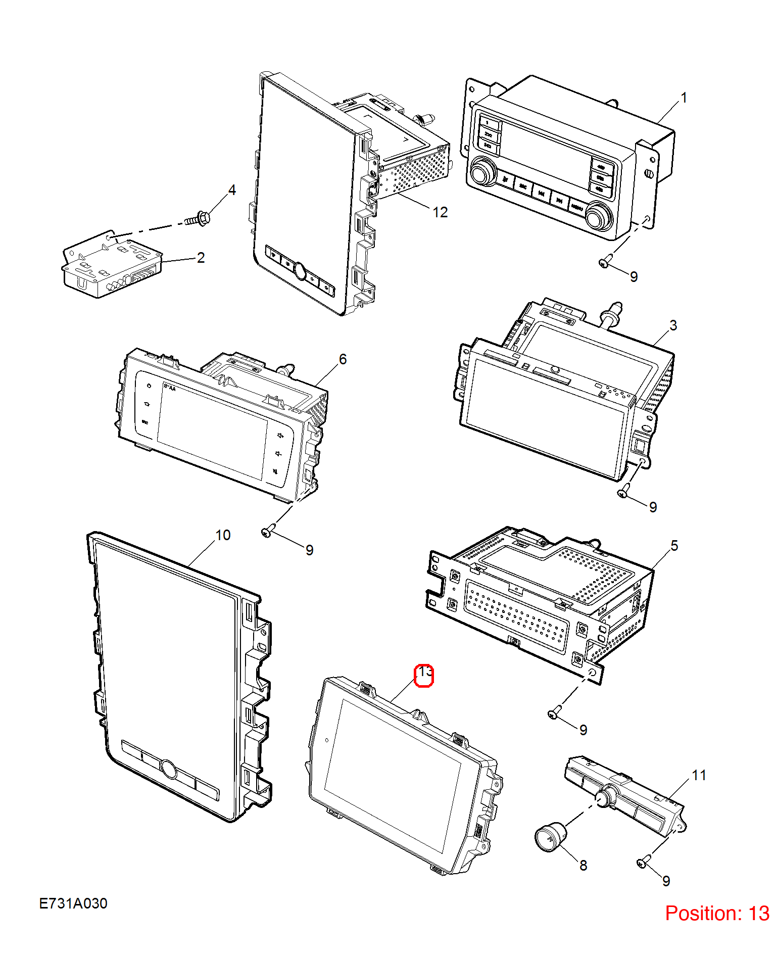 MG Navigation display OEM 10139812 FOR MG6 10139812-MG_OEM