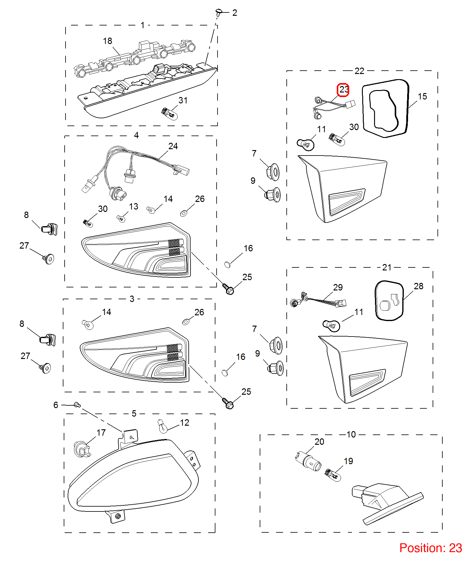 MG Rear taillight wiring harness OEM 10143530 FOR MG 10143530-MG_OEM