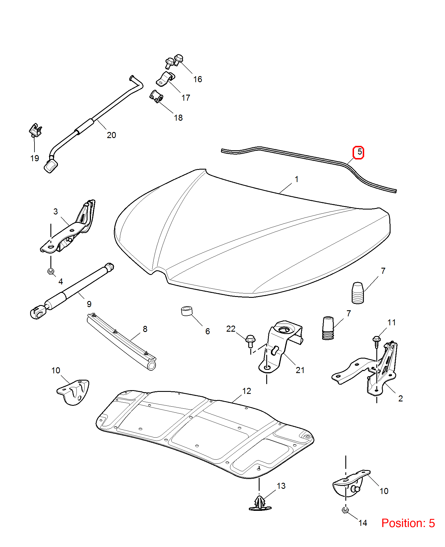 MG Hood rubber strip OEM 10145372 FOR MG5 MG350 10145372-MG_OEM