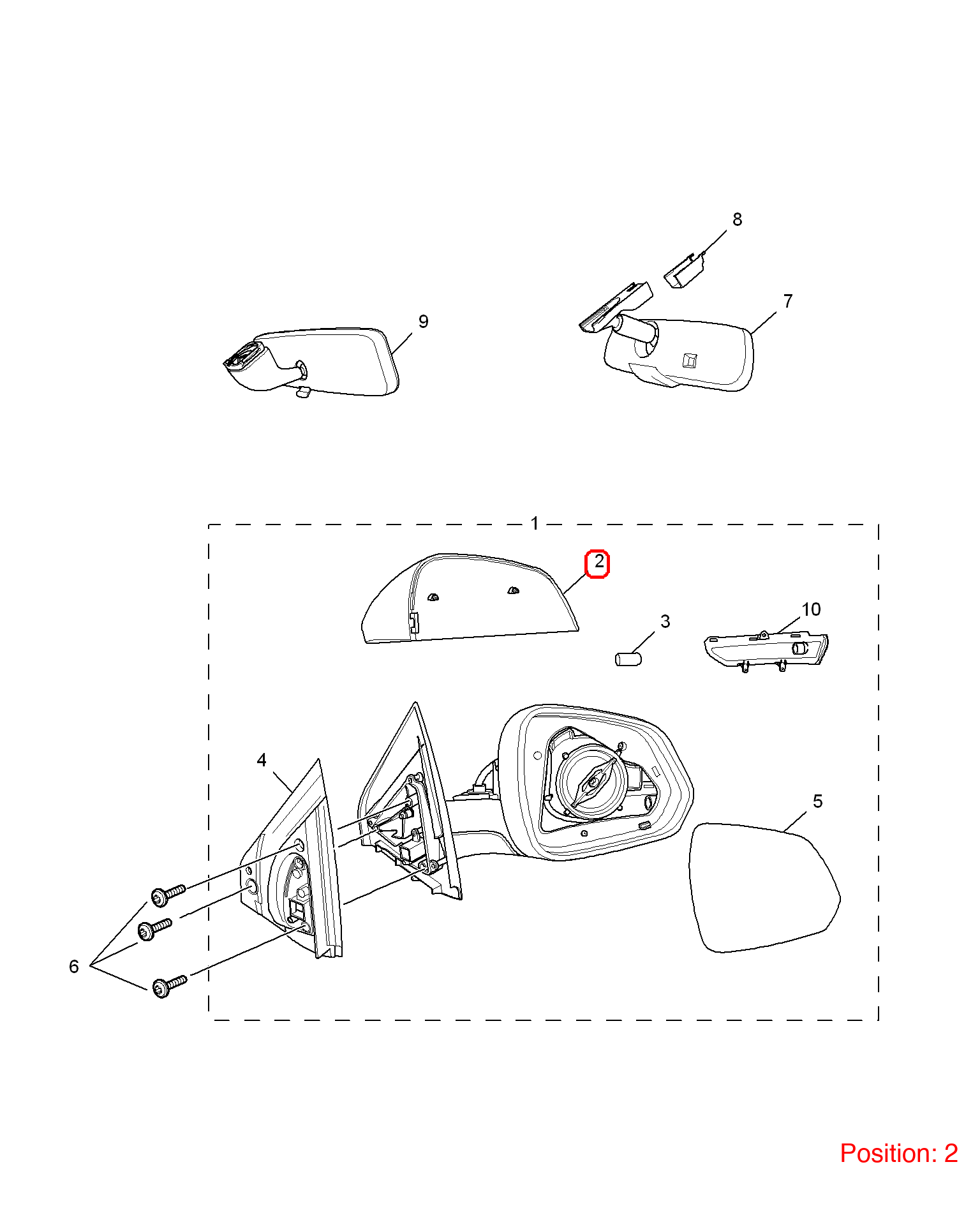 MG Rearview mirror cover OEM 10145393 FOR MG 10145393-MG_OEM