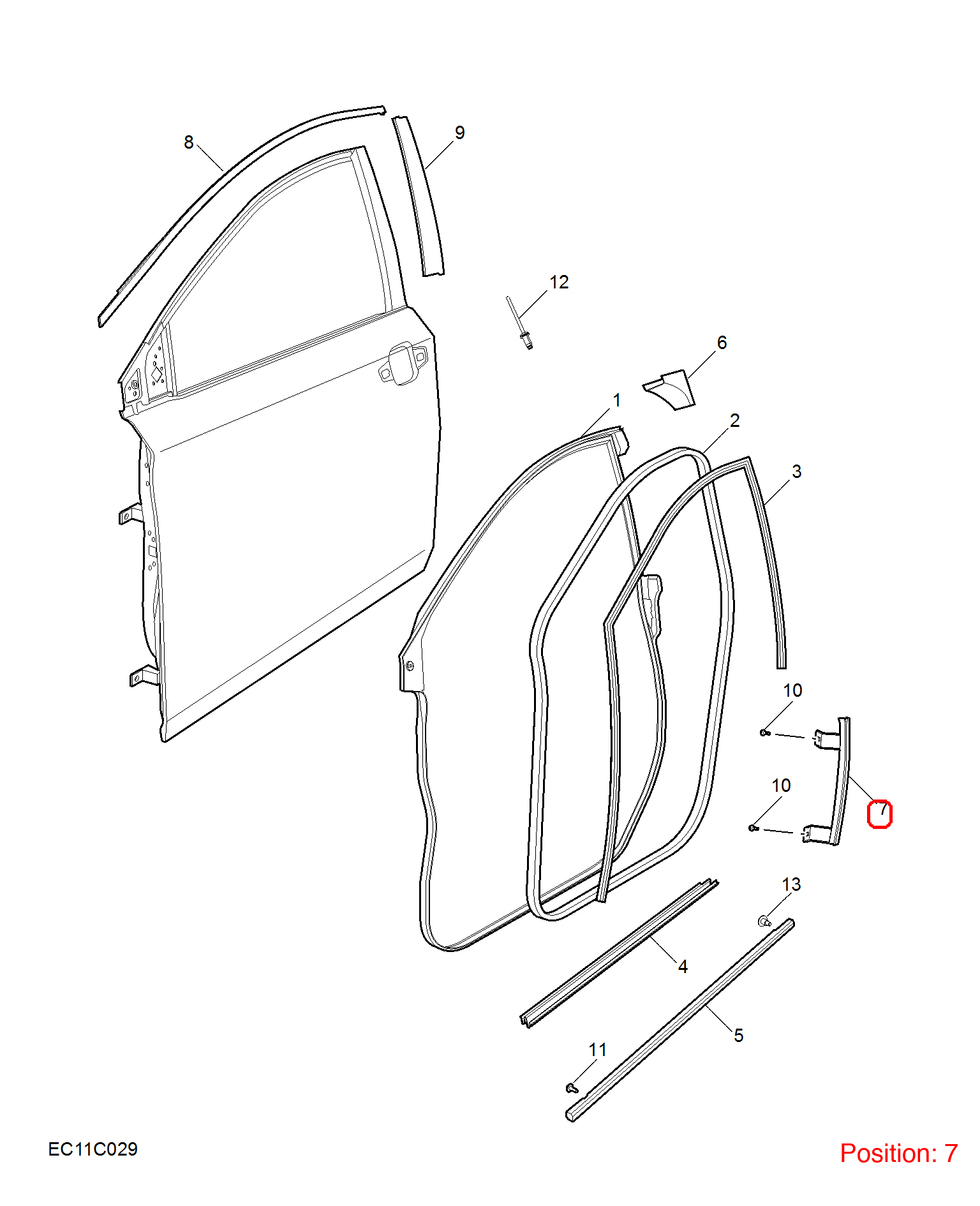 MG Door glass guide rail OEM 10155454 FOR MG6 10155454-MG_OEM