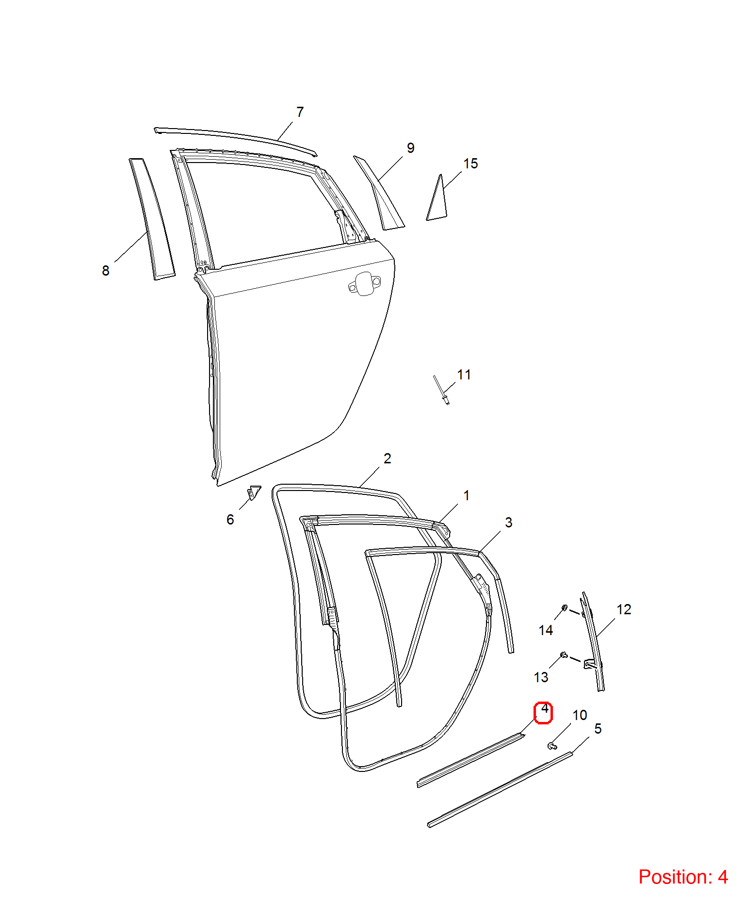 MG Door glass pressure strip OEM 10155478 FOR MG6 10155478-MG_OEM