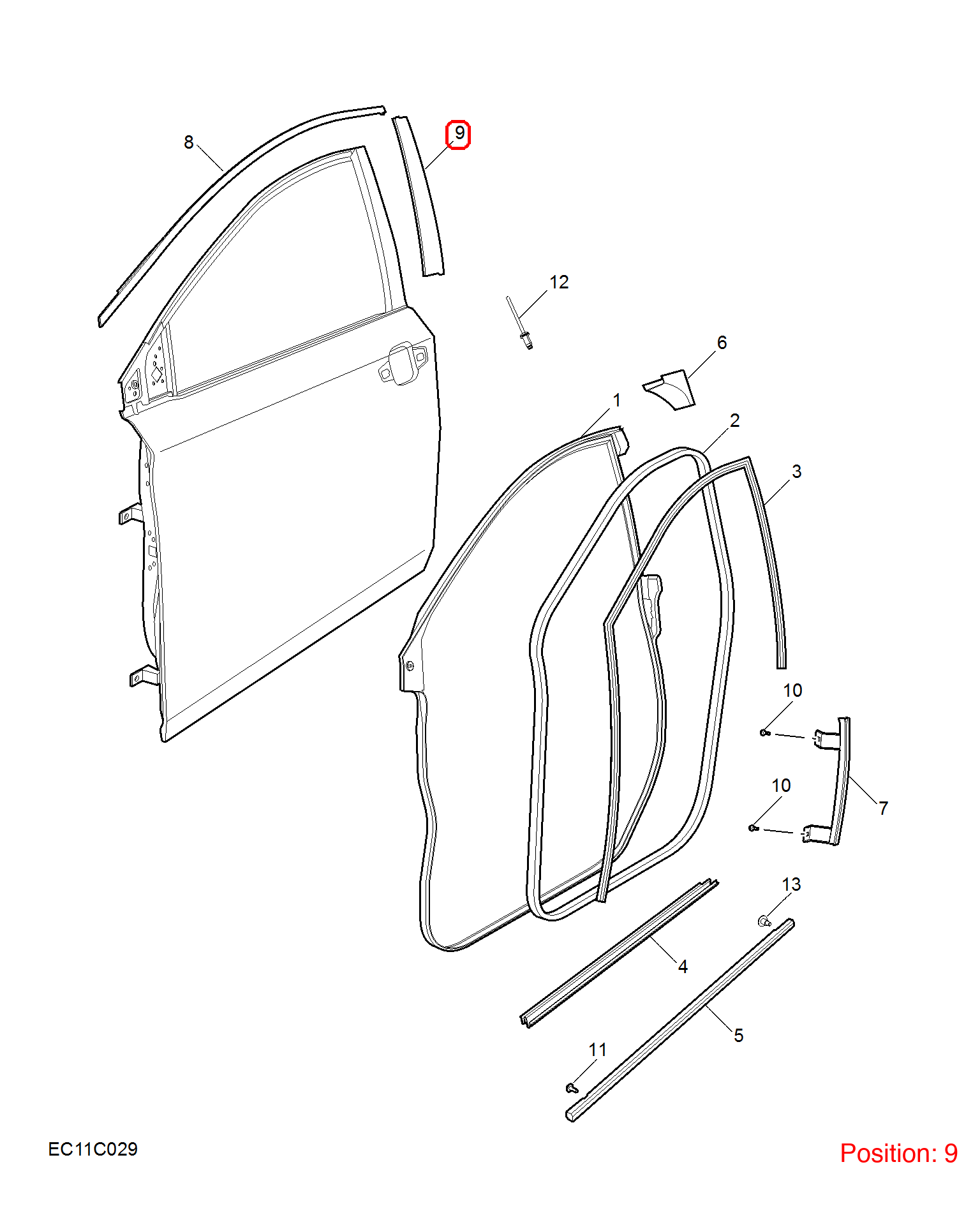 MG Door glass trim panel OEM 10155488 FOR MG6 10155488-MG_OEM