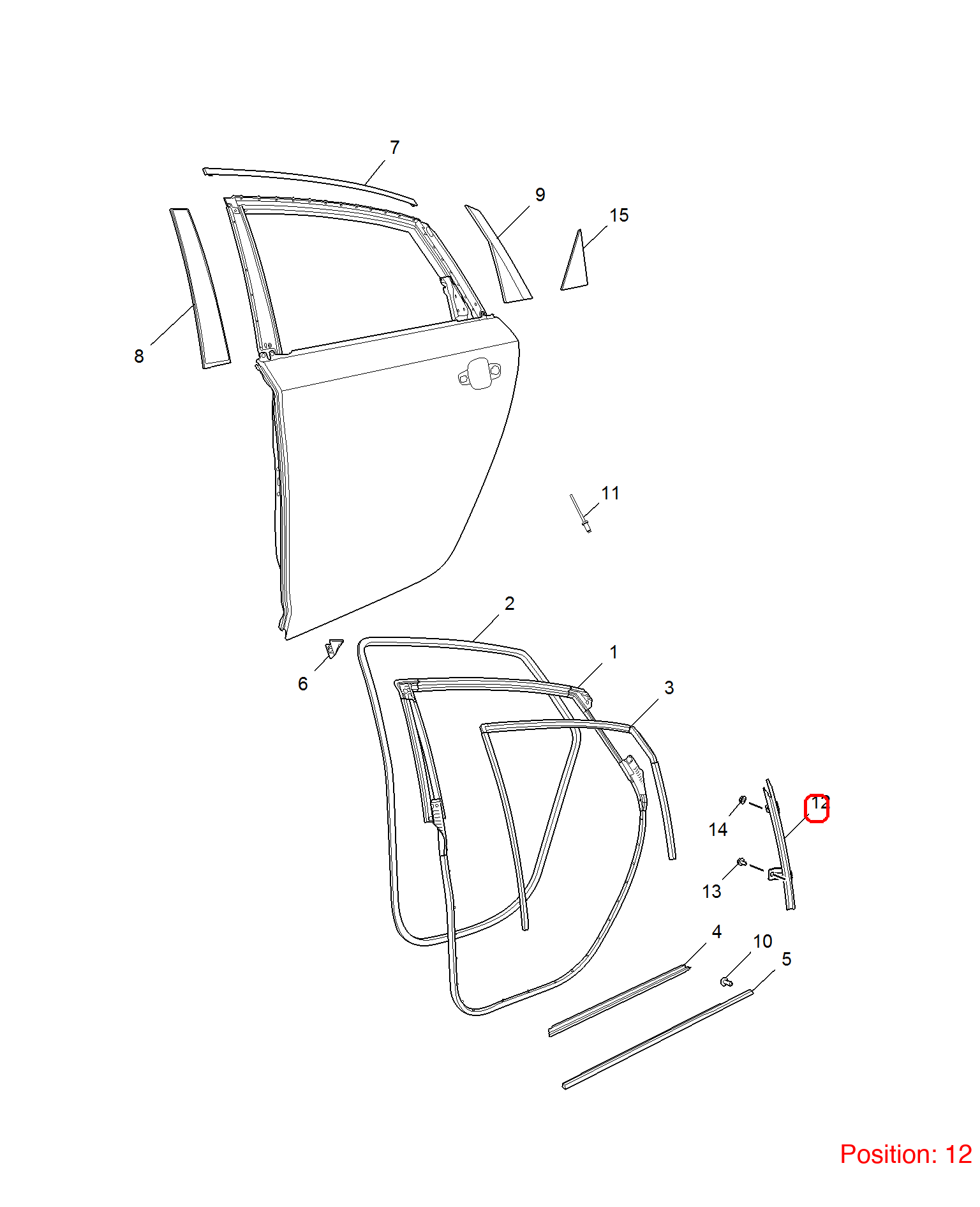 MG Door glass guide rail OEM 10155498 FOR MG6 10155498-MG_OEM