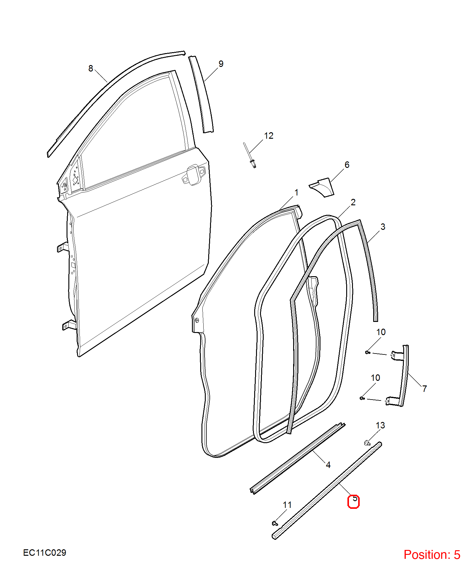 MG Door glass pressure strip OEM 10155499 FOR MG6 10155499-MG_OEM