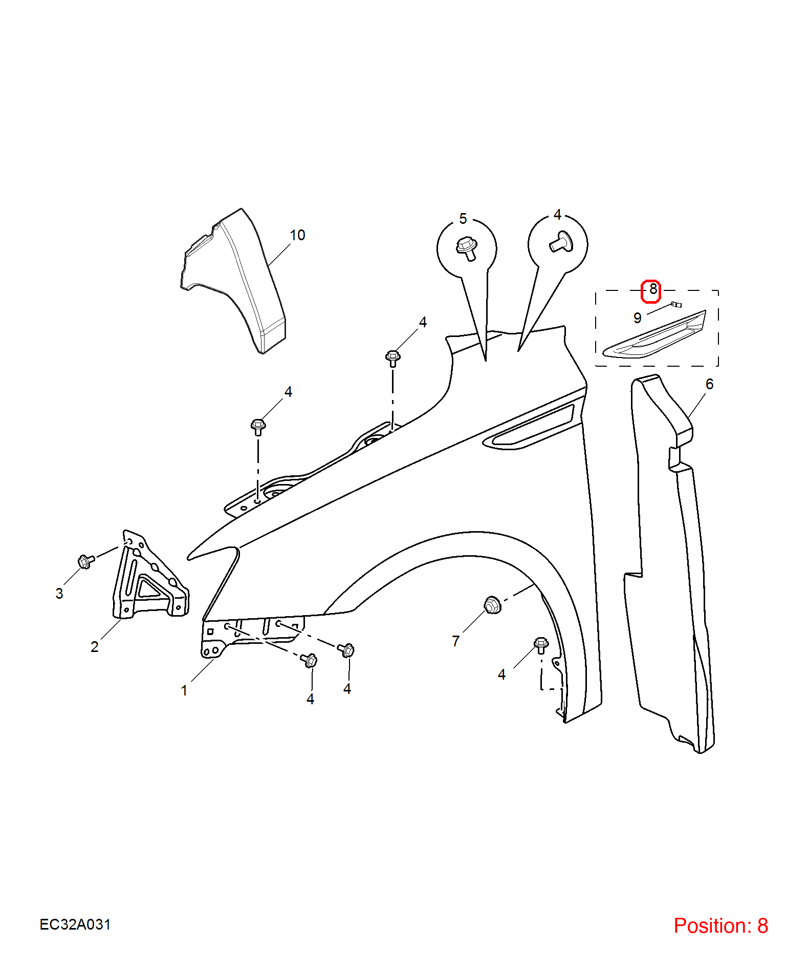 MG Fender Trim OEM 10156887 FOR MG6 10156887-MG_OEM