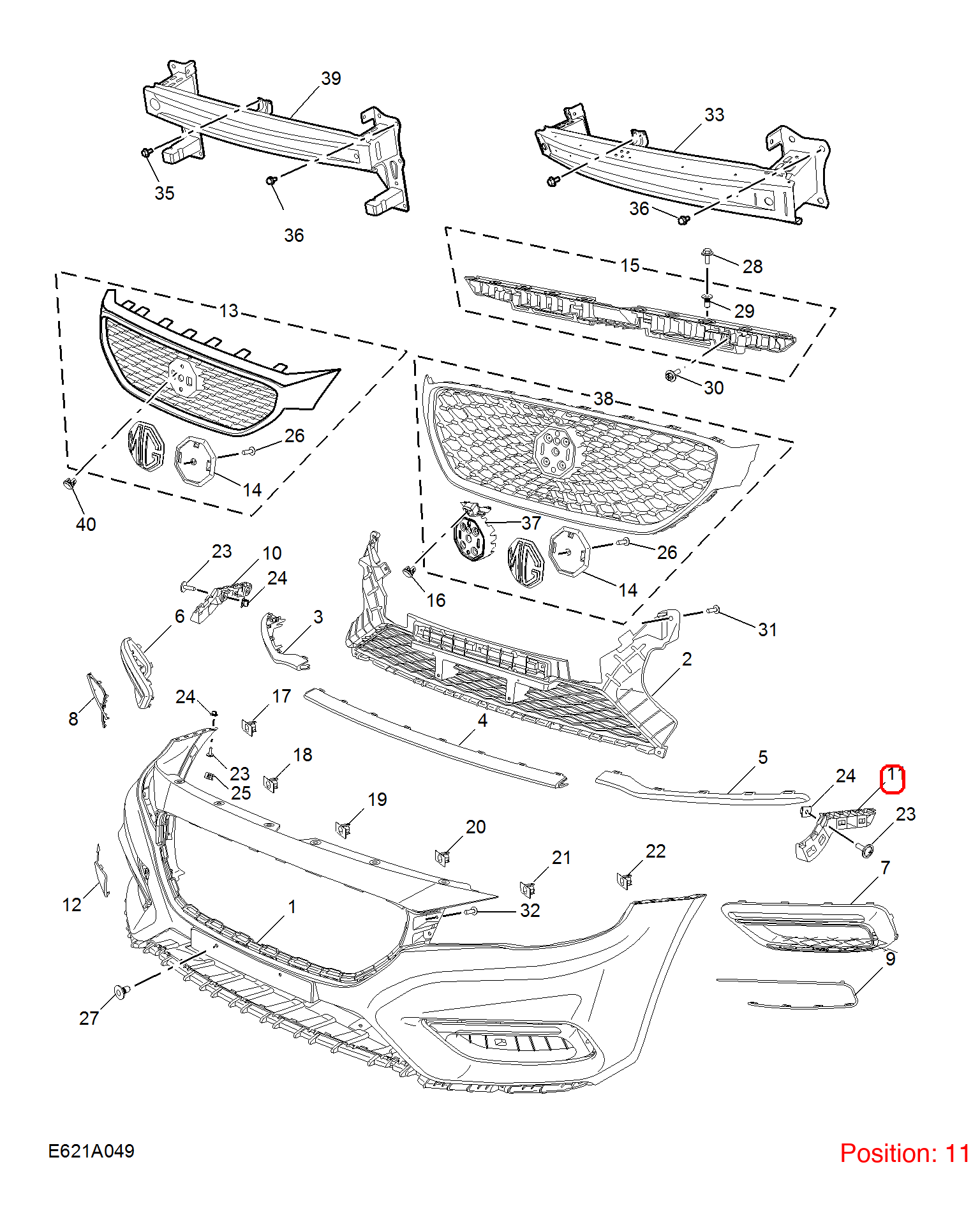 MG Bumper Cover Bracket OEM 10157594 FOR MG6 10157594-MG_OEM