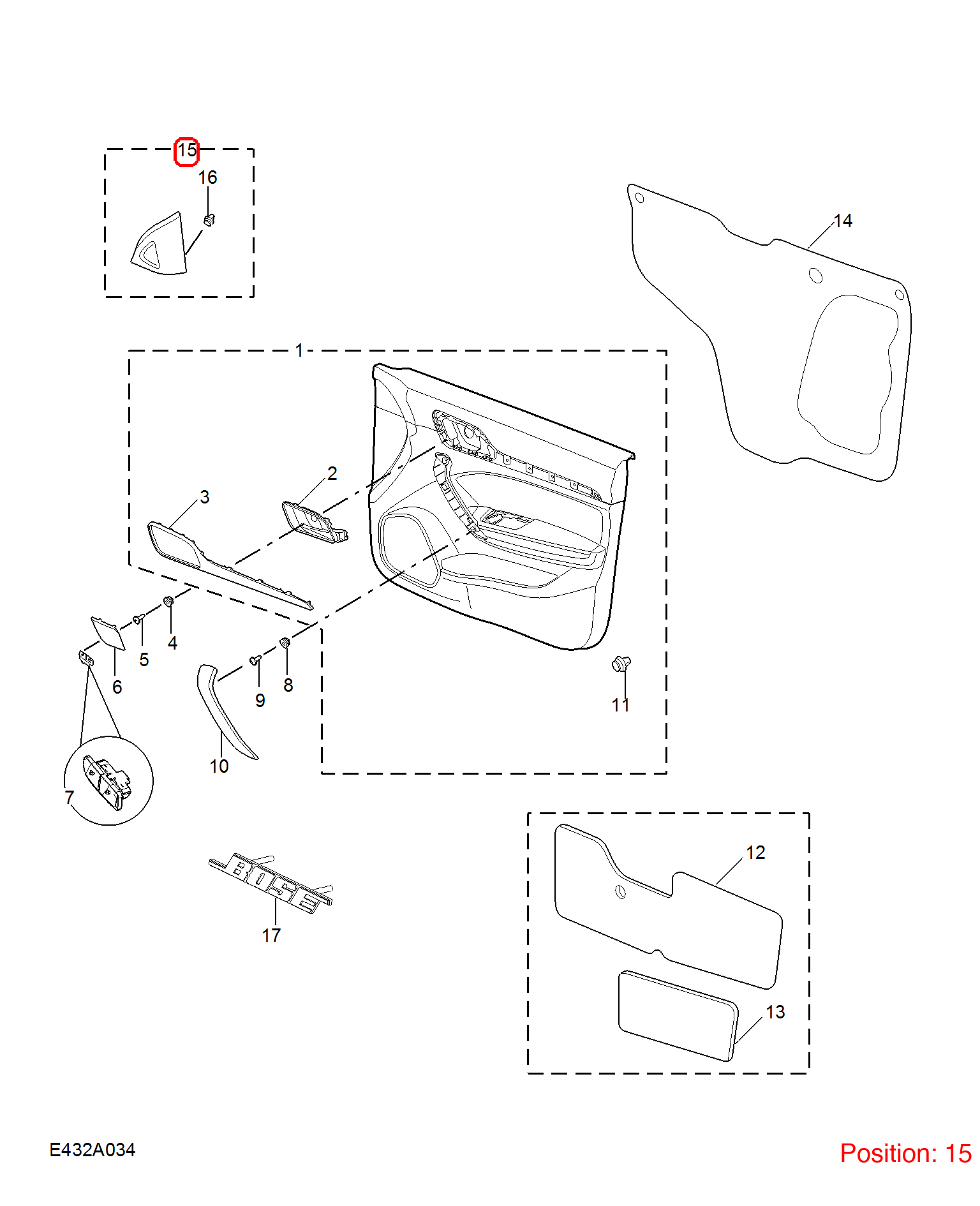 MG Reverse mirror triangle trim panel OEM 10157809 FOR MG6 10157809-MG_OEM
