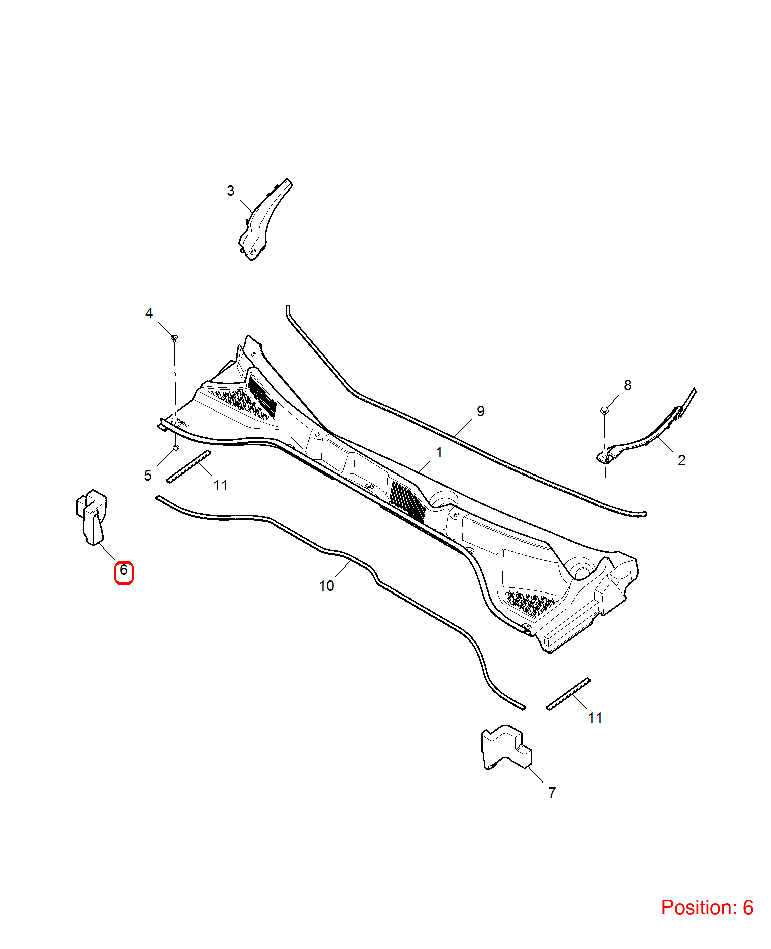 MG Rubber strip OEM 10158596 FOR MG5 10158596-MG_OEM