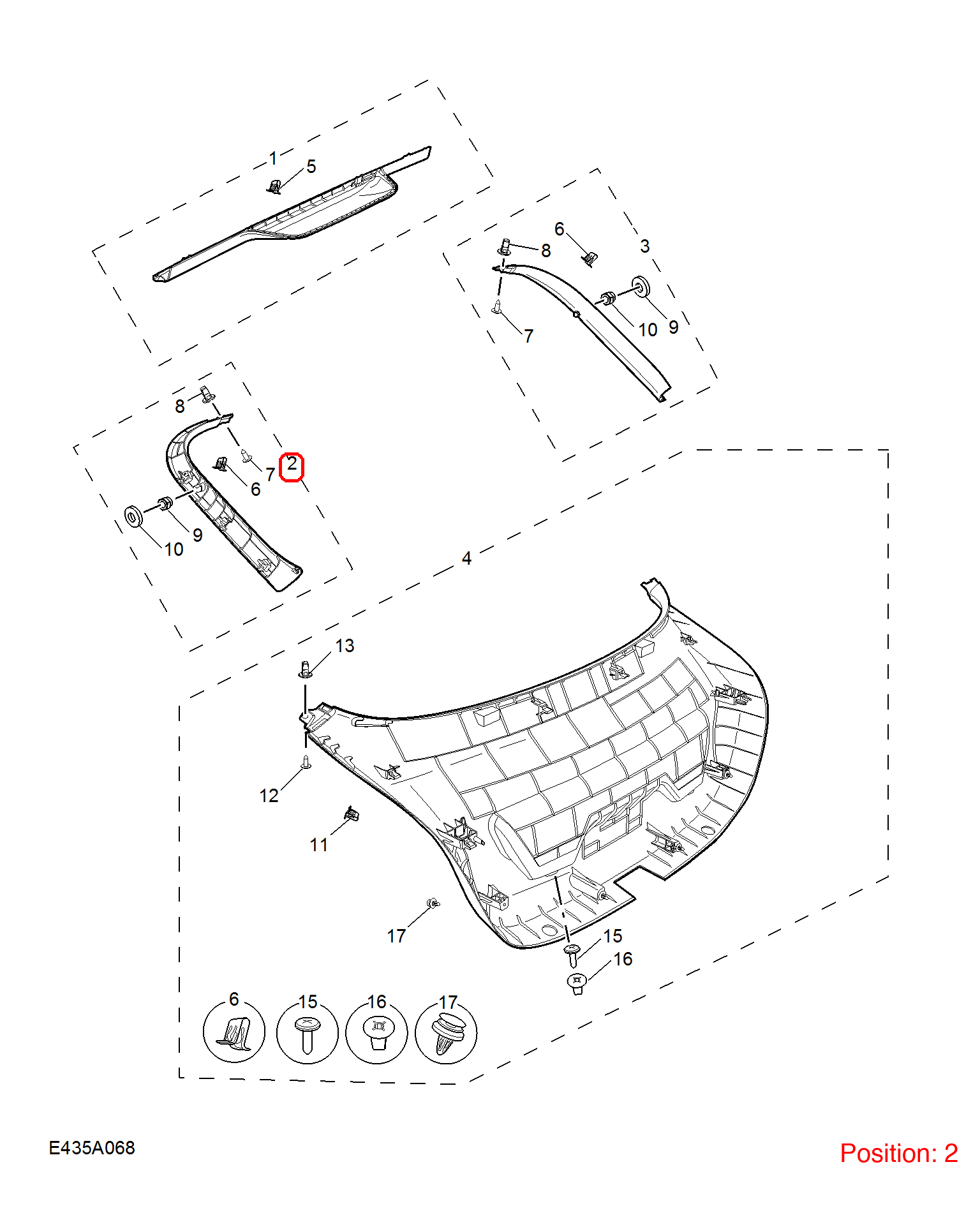 MG Tailgate trim panel OEM 10160006PXD FOR MG6 10160006PXD-MG_OEM
