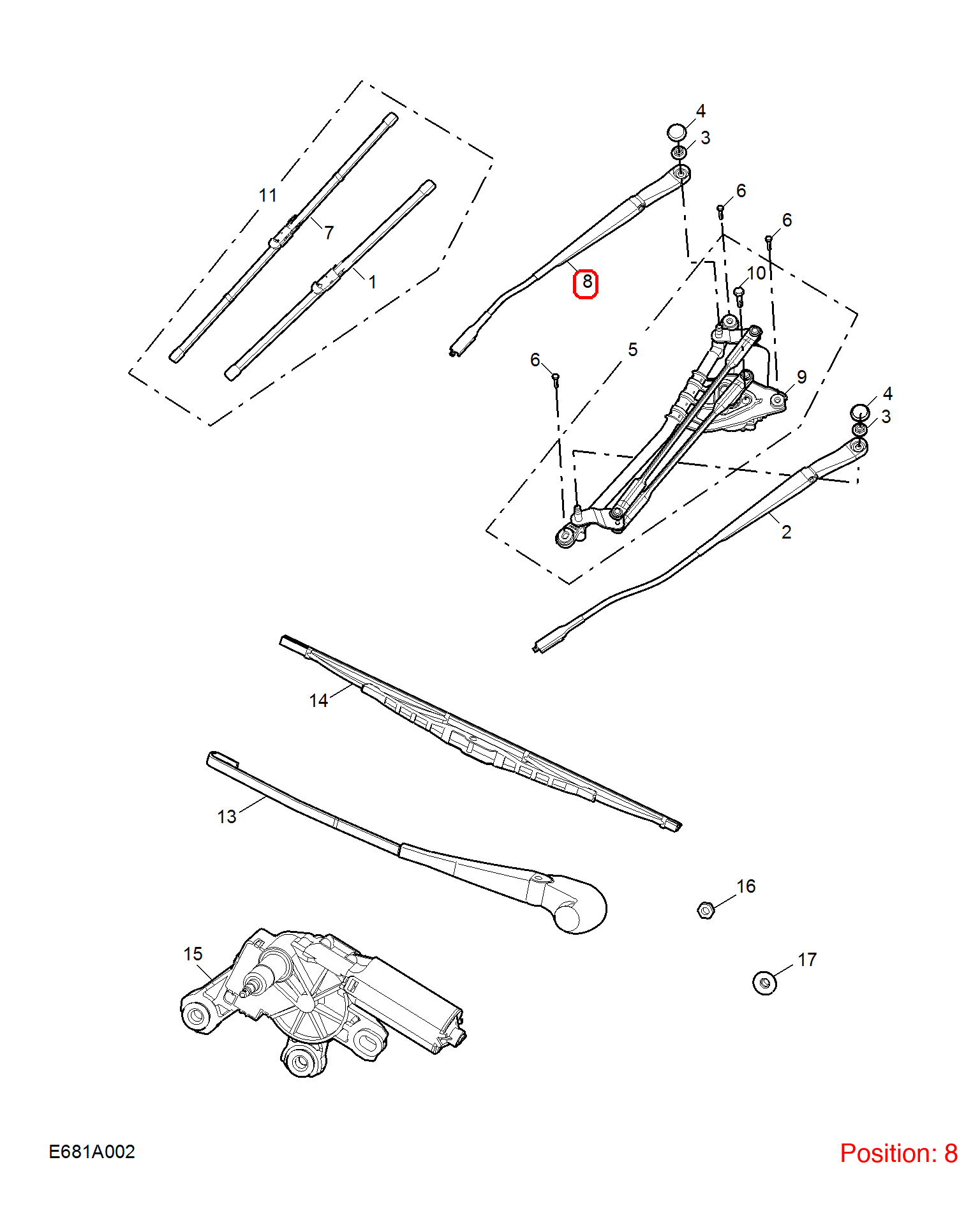 MG Wiper arm OEM 10161460 FOR MG6 MG550 10161460-MG_OEM