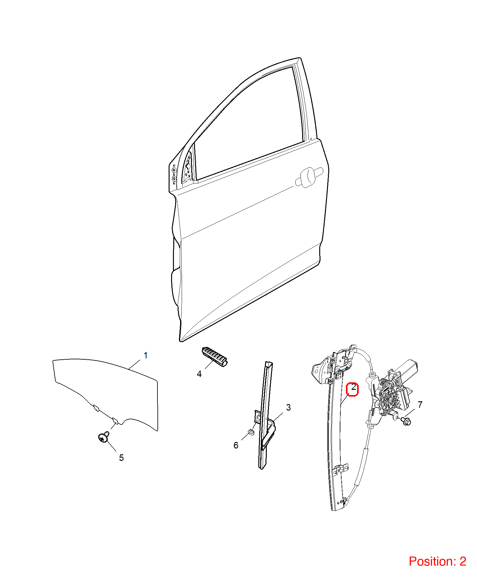 MG Rear Left Door Window Regulator OEM 10164796 10164796-MG_OEM