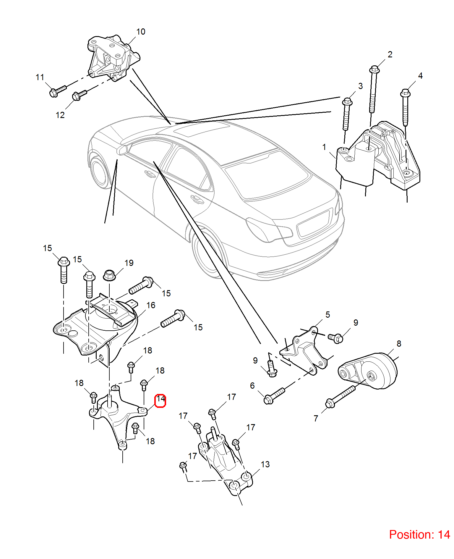 MG Transmission mount bracket OEM 10166035 FOR MG6 10166035-MG_OEM