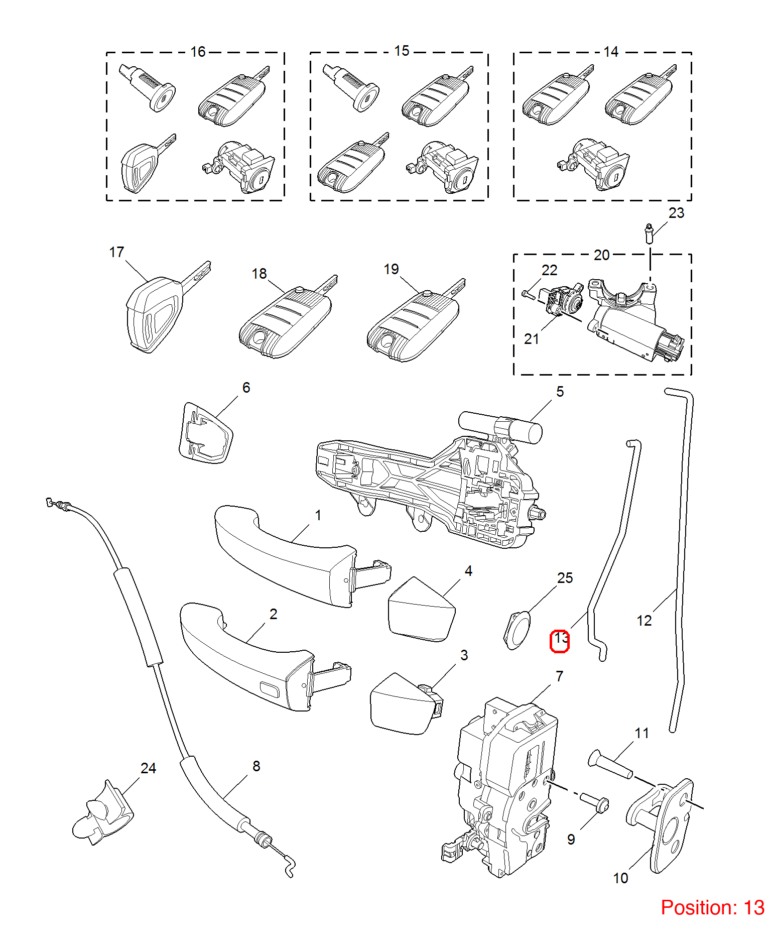 MG Door handle pull rod OEM 10172944 FOR MG6 10172944-MG_OEM