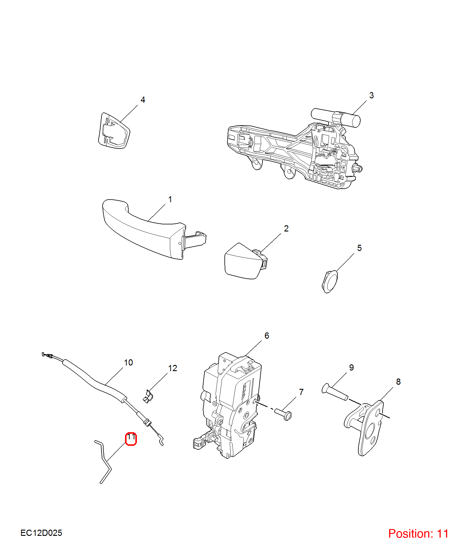 MG Door handle pull rod OEM 10172948 FOR MG6 10172948-MG_OEM