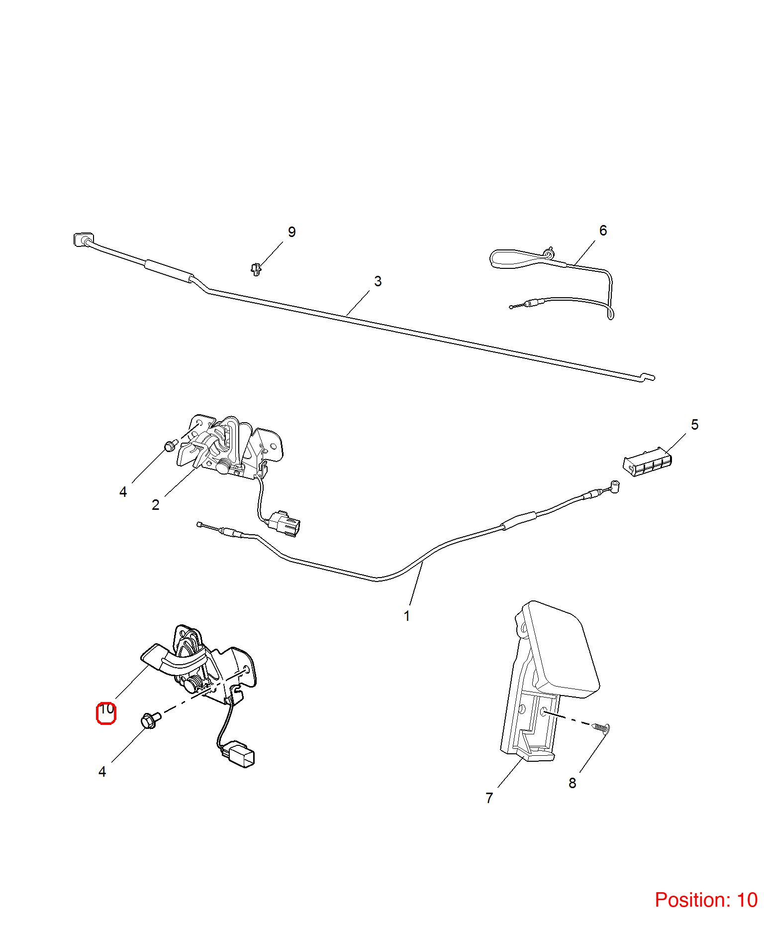 MG Hood lock OEM 10173080 FOR MG6 10173080-MG_OEM