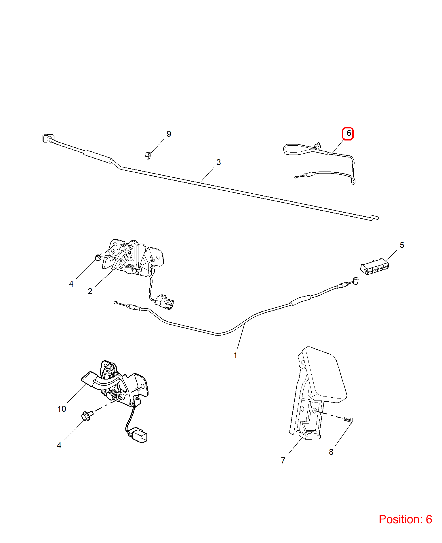 MG Hood Release Cable OEM 10173084 FOR MG5 MG6 10173084-MG_OEM