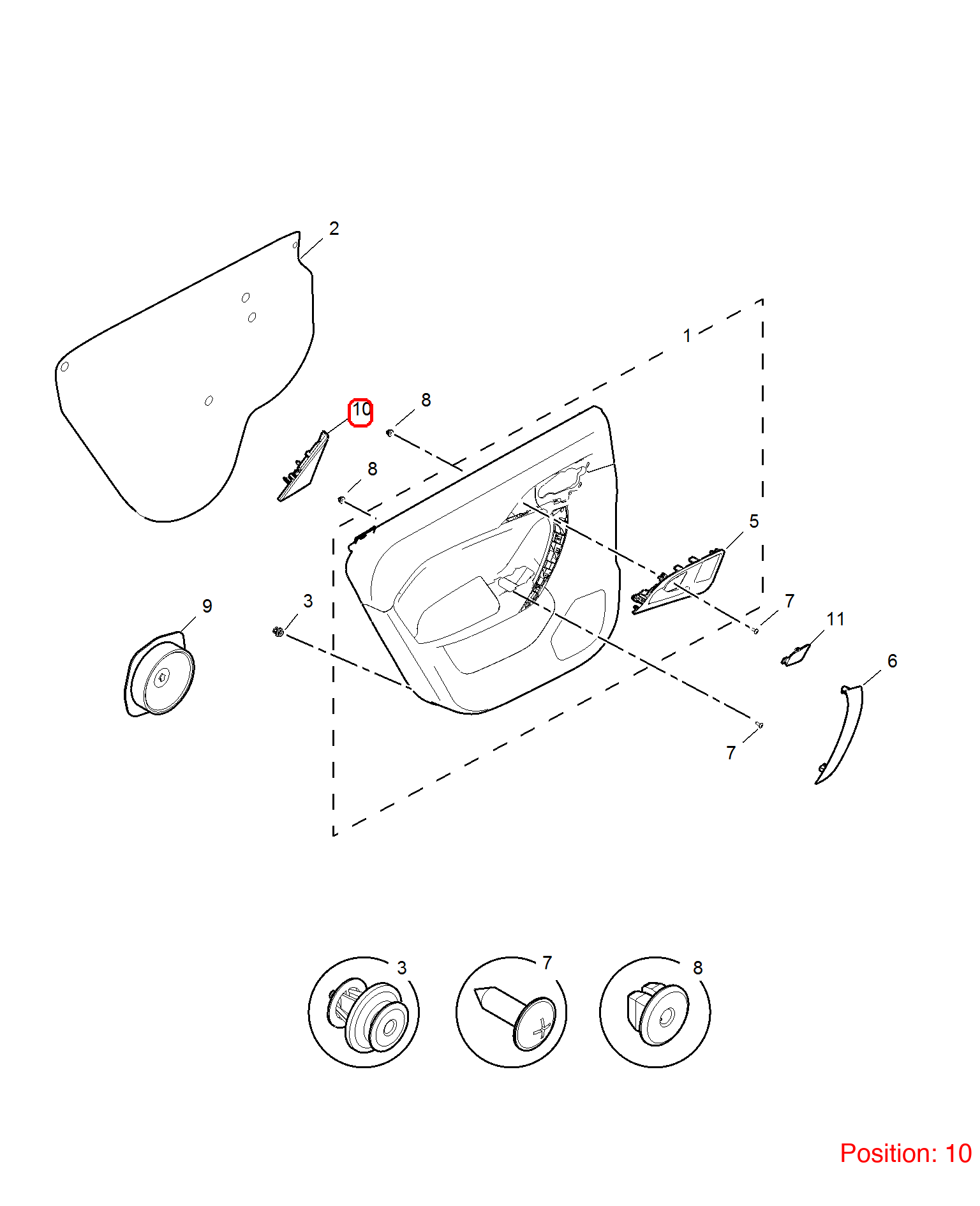 MG Triangular Glass Frame OEM 10174990 10174990-MG_OEM