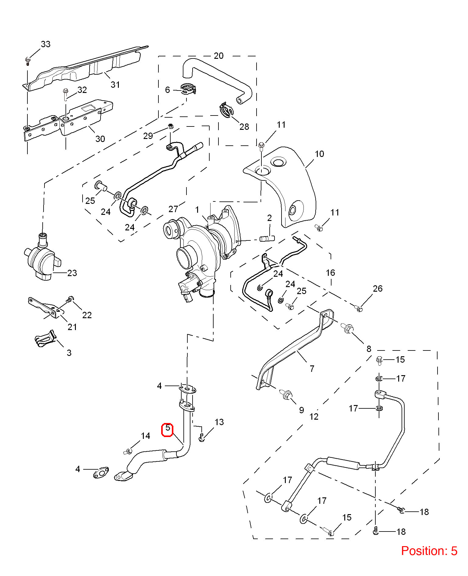 MG Turbocharger oil pipe OEM 10178639 FOR MG RX5 RX8 10178639-MG_OEM