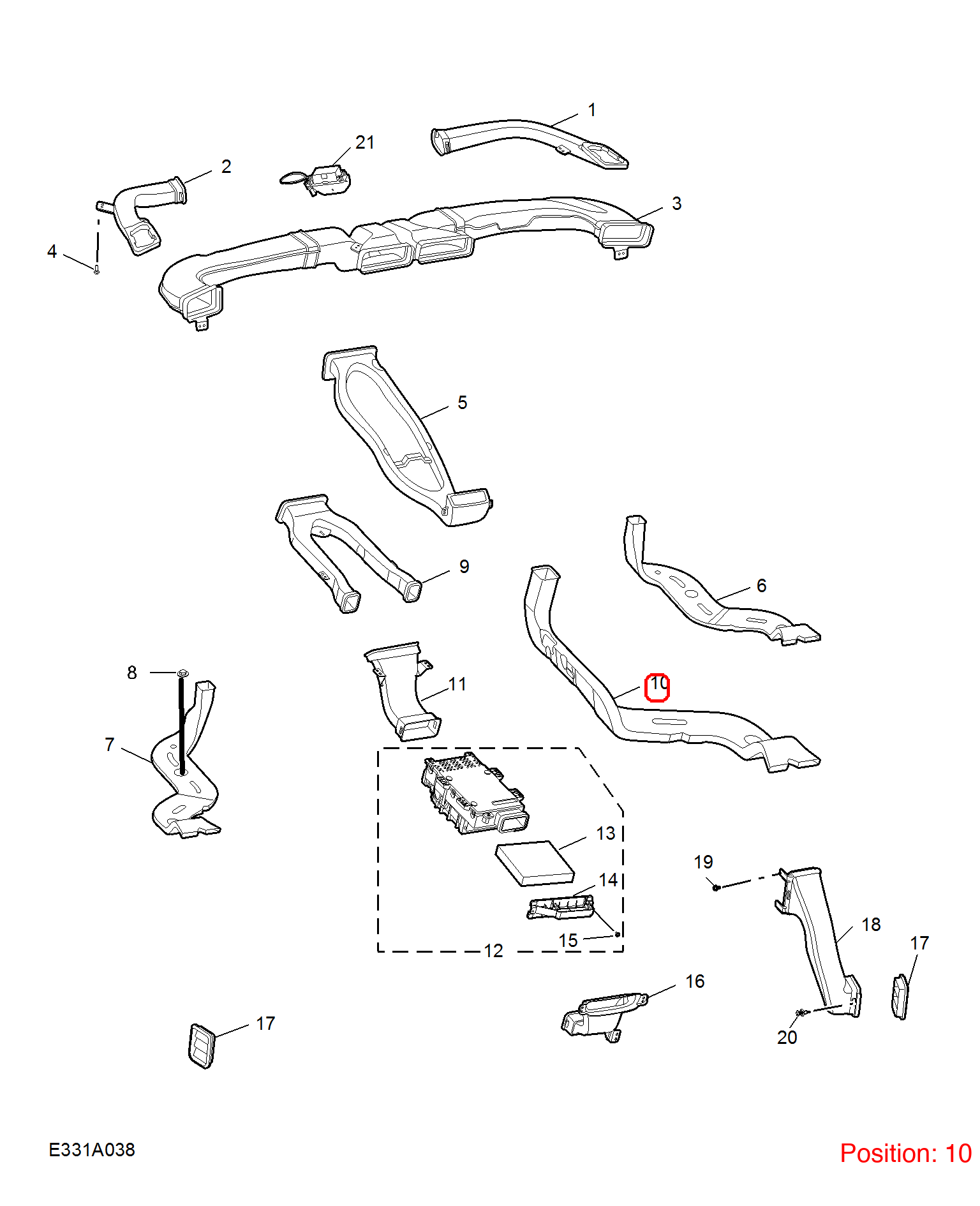 MG Air conditioning duct OEM 10180846 FOR MG 10180846-MG_OEM