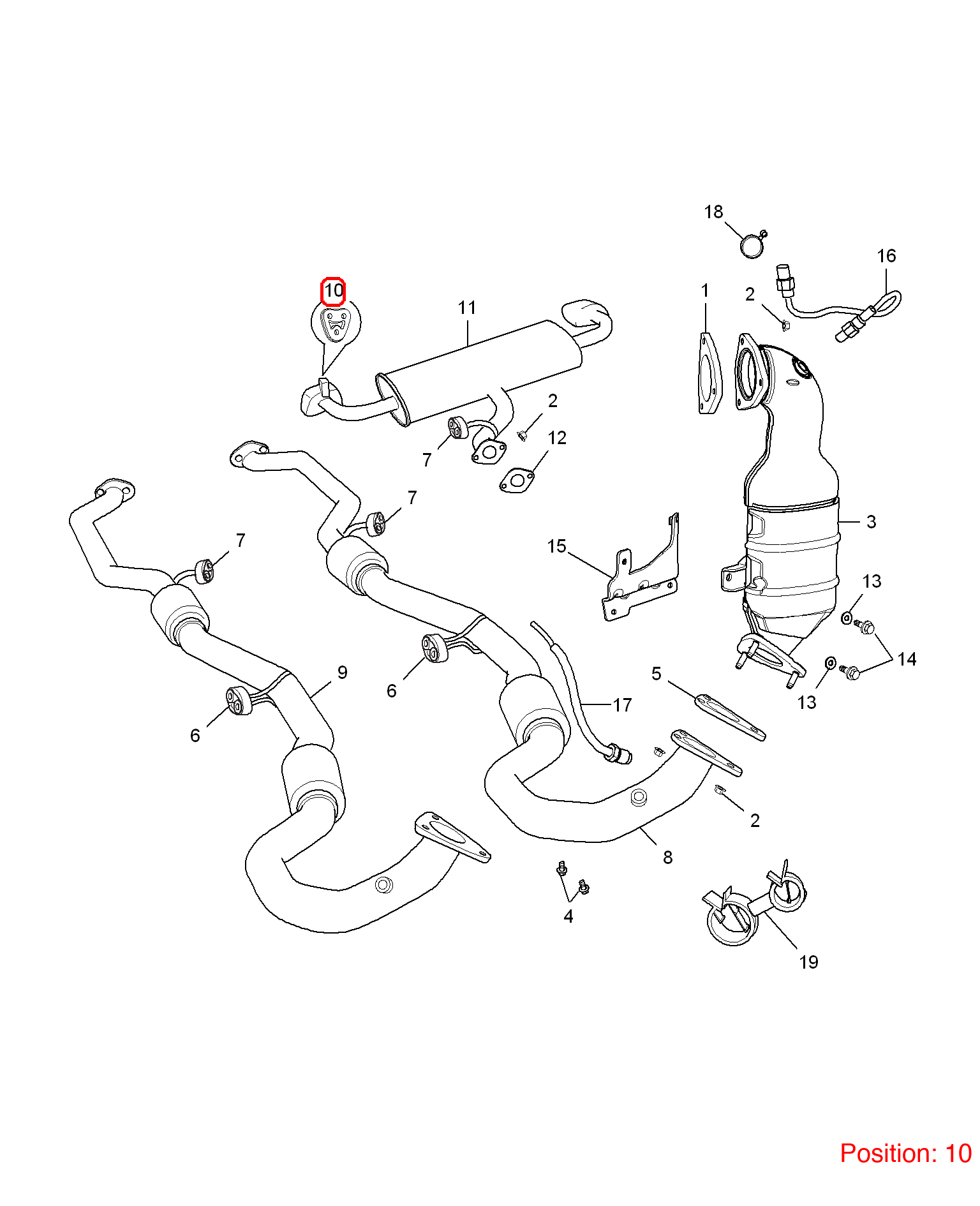 MG Exhaust pipe hanger OEM 10185096 FOR MG 10185096-MG_OEM