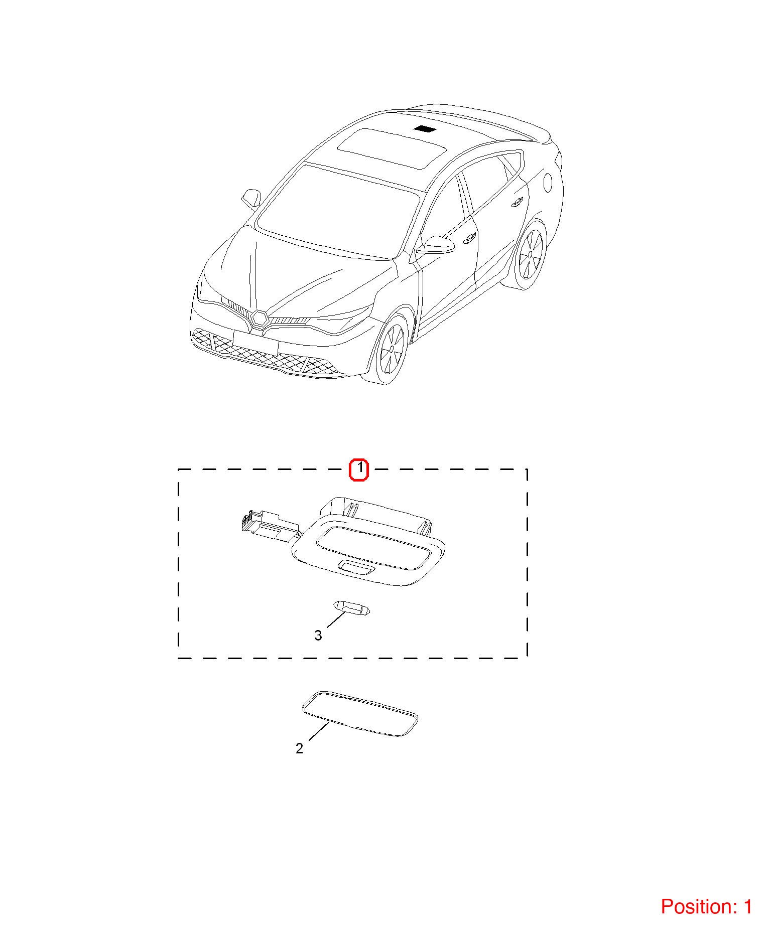 MG Reading light OEM 10185119ASA 10185119ASA-MG_OEM