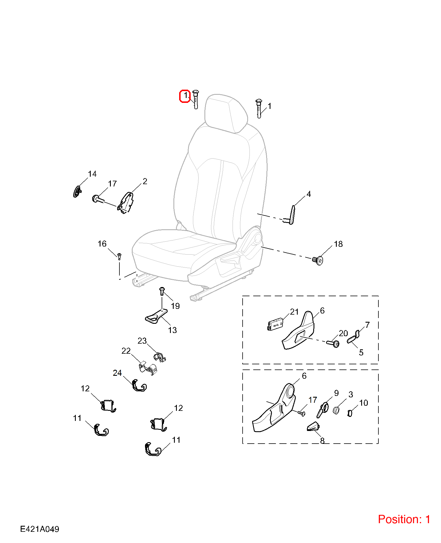 MG Seat headrest guide sleeve OEM 10185692PHD FOR MG MG6 10185692PHD-MG_OEM