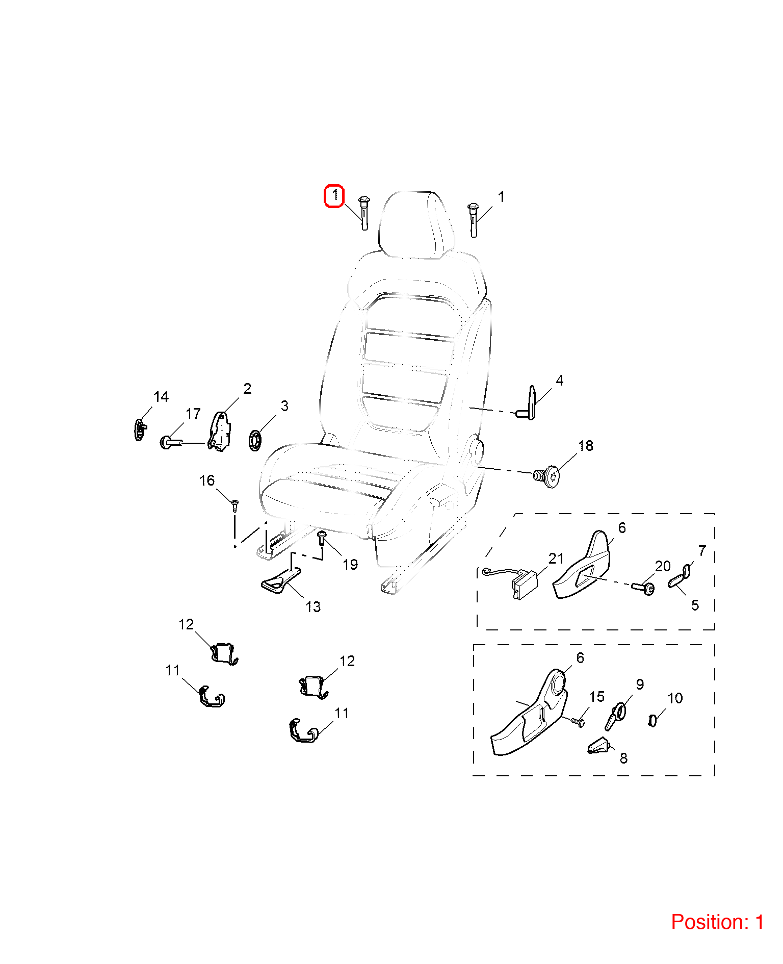 MG Seat headrest guide sleeve OEM 10185693ASA FOR MG 10185693ASA-MG_OEM