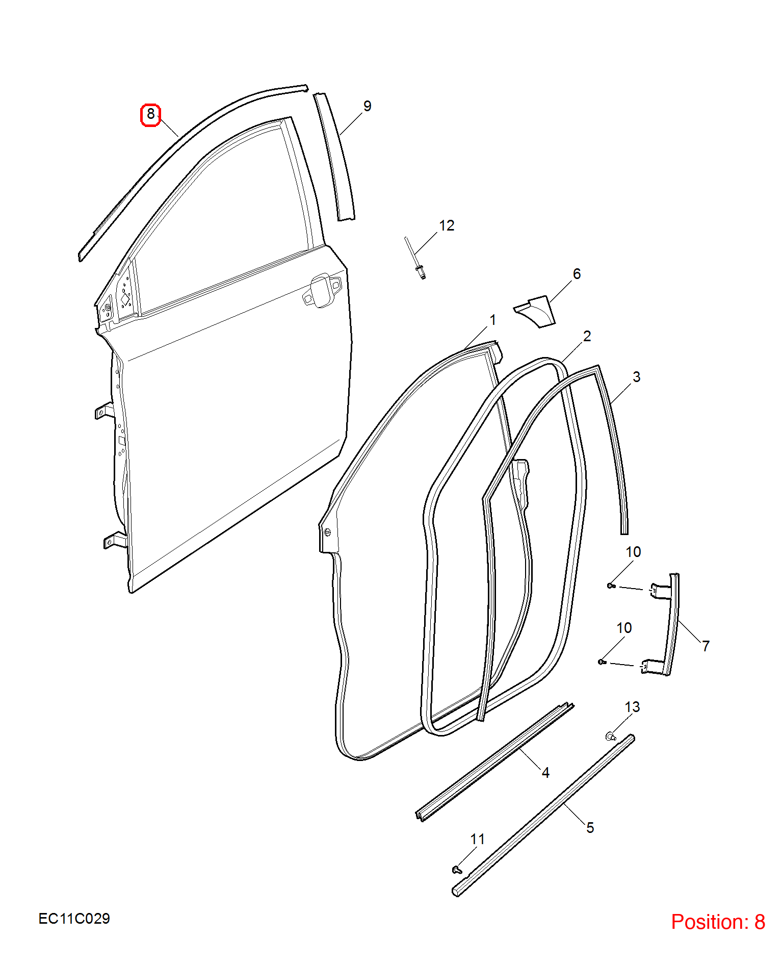 MG Door glass upper trim strip OEM 10187441 FOR MG6 10187441-MG_OEM
