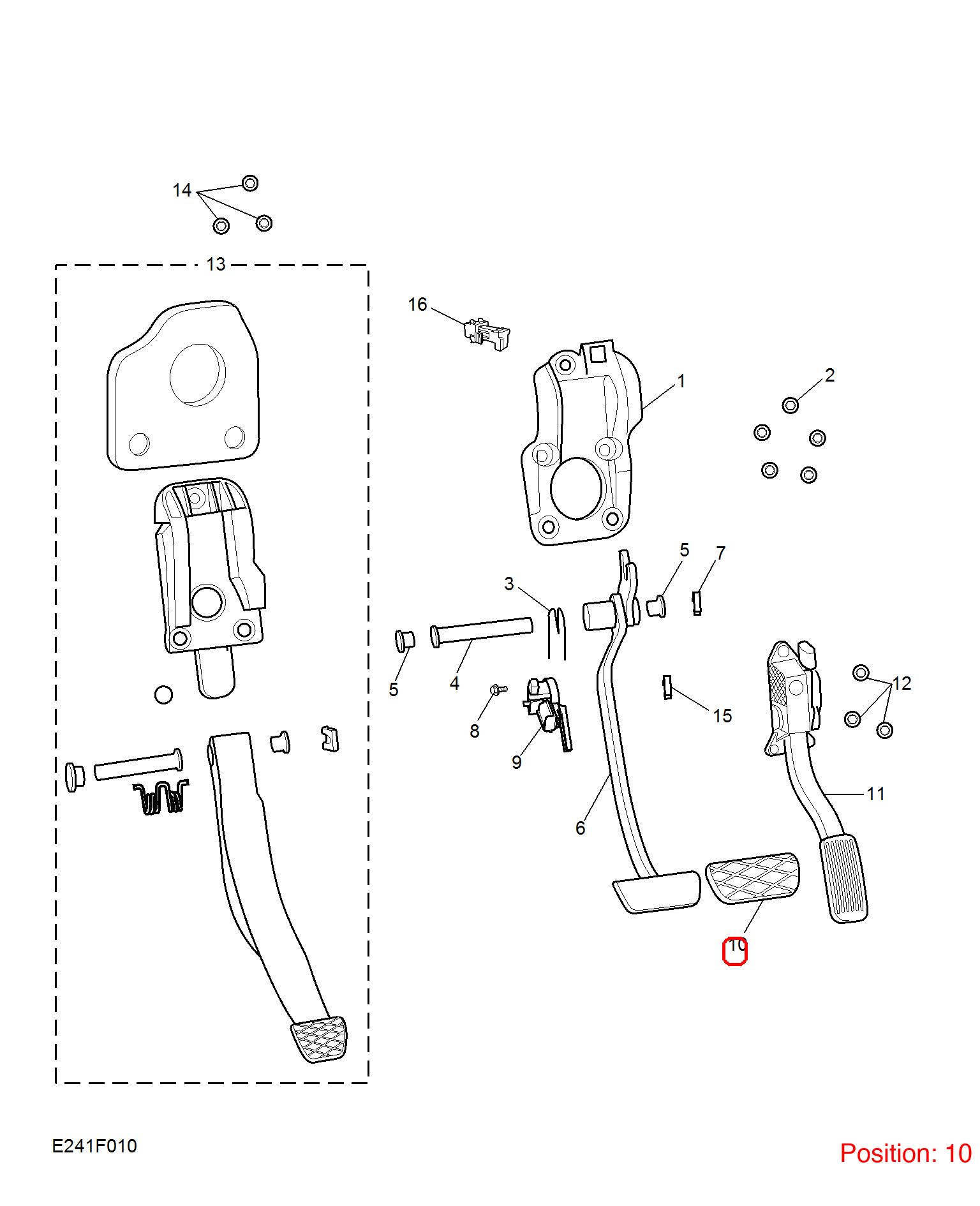 MG Brake pedal rubber pad OEM 10191401 FOR MG RX5 10191401-MG_OEM