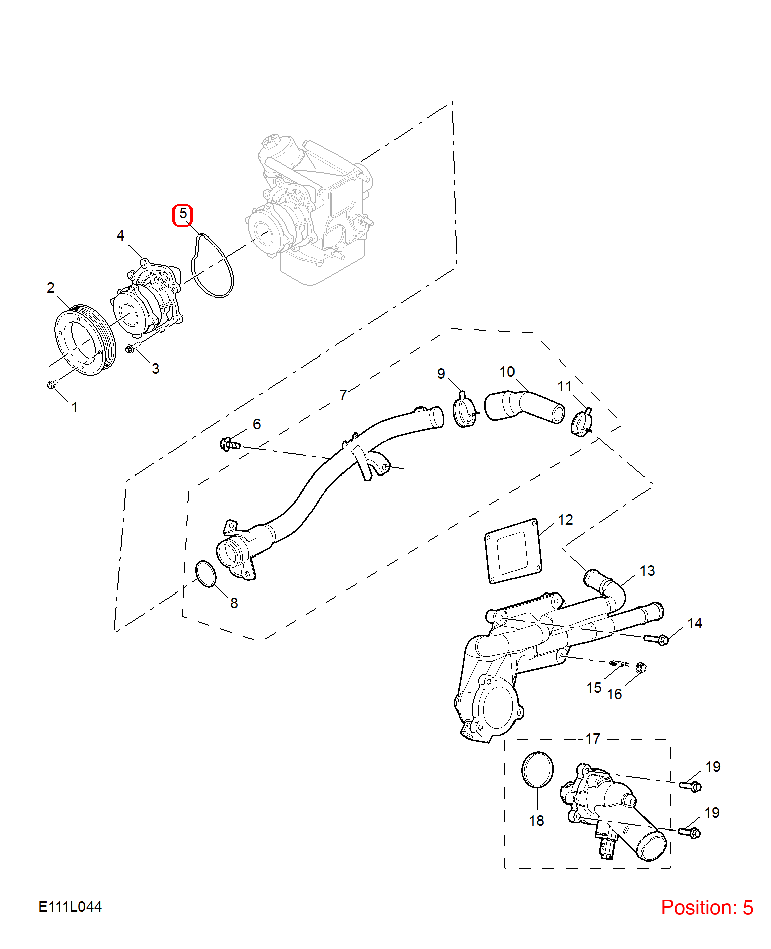MG Water pump gasket OEM 10192959 FOR MG RX5 RX8 10192959-MG_OEM