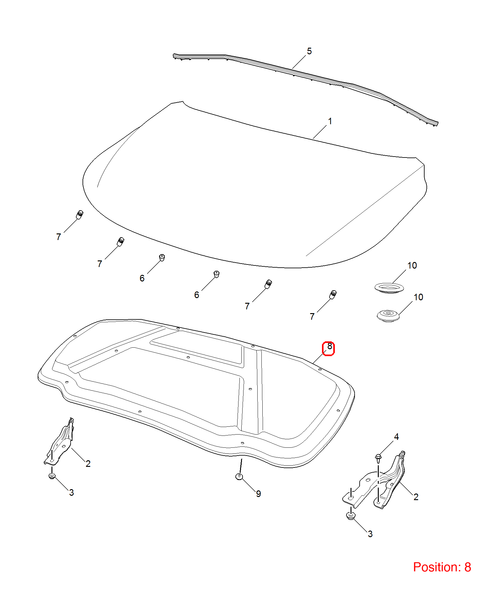 MG Hood heat insulation cotton OEM 10193080 FOR MG6 10193080-MG_OEM