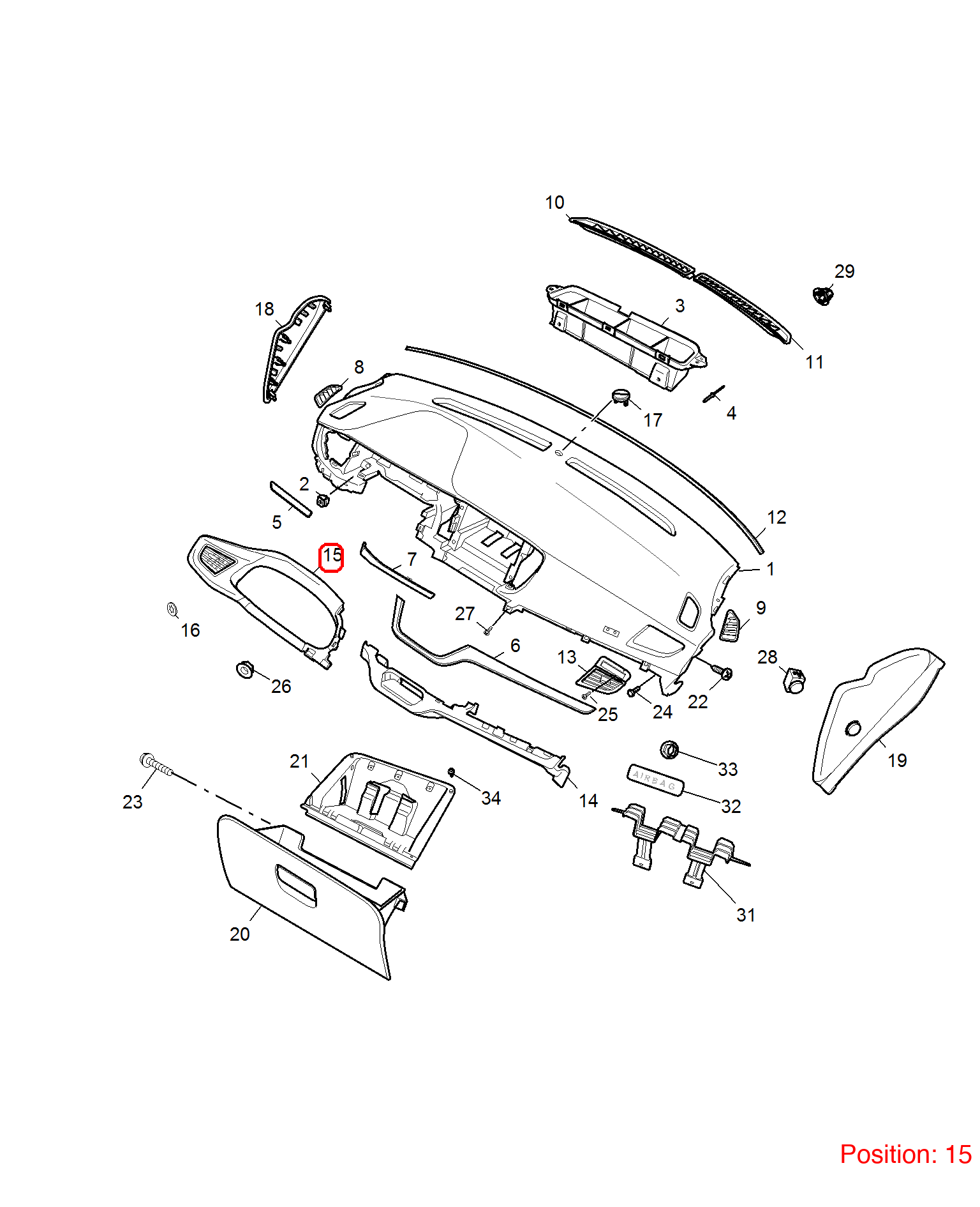 MG Combination instrument trim panel OEM 10200431 10200431-MG_OEM