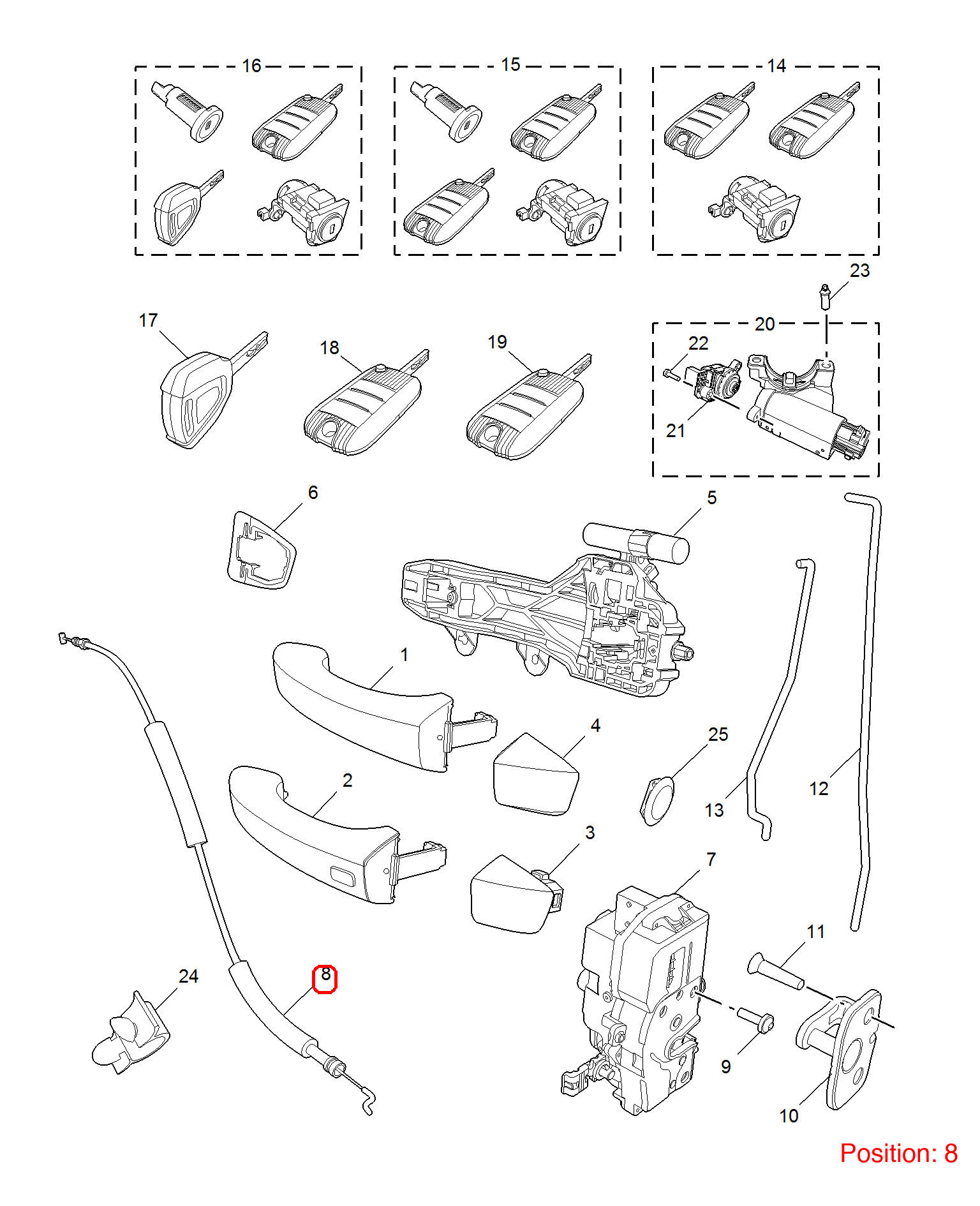 MG Door lock mechanism pull wire OEM 10202136 FOR MG6 10202136-MG_OEM