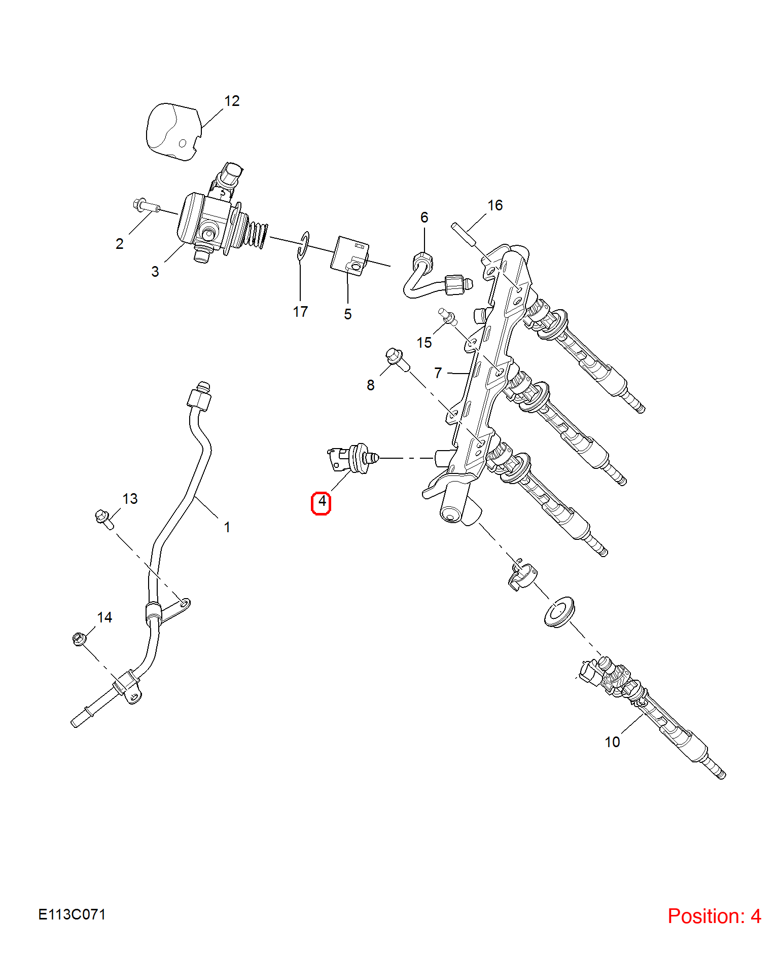 MG Fuel pressure sensor OEM 10205566 FOR MG MG5 RX8 MG6 10205566-MG_OEM