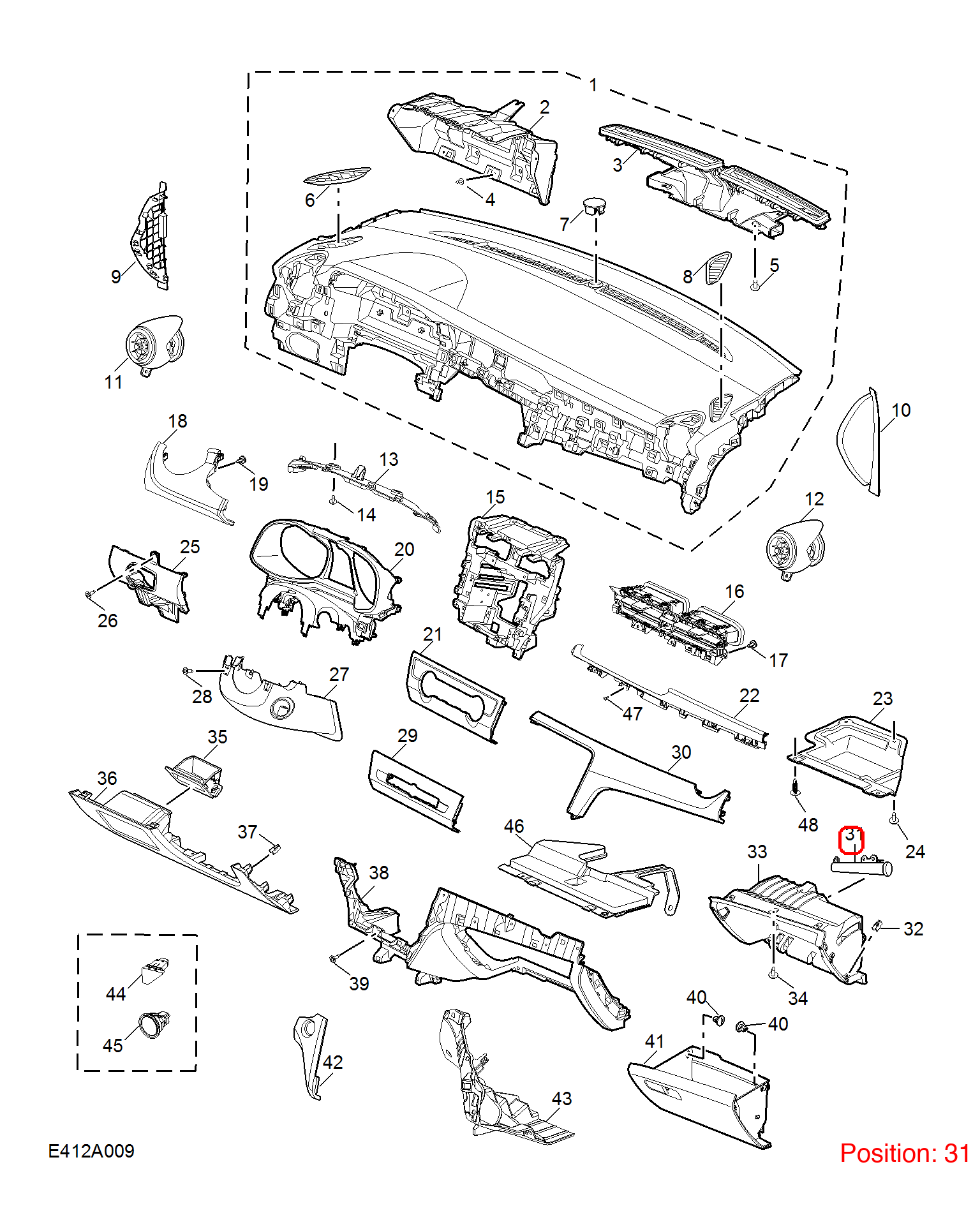 MG Glove compartment buffer OEM 10205699 FOR MG6 10205699-MG_OEM