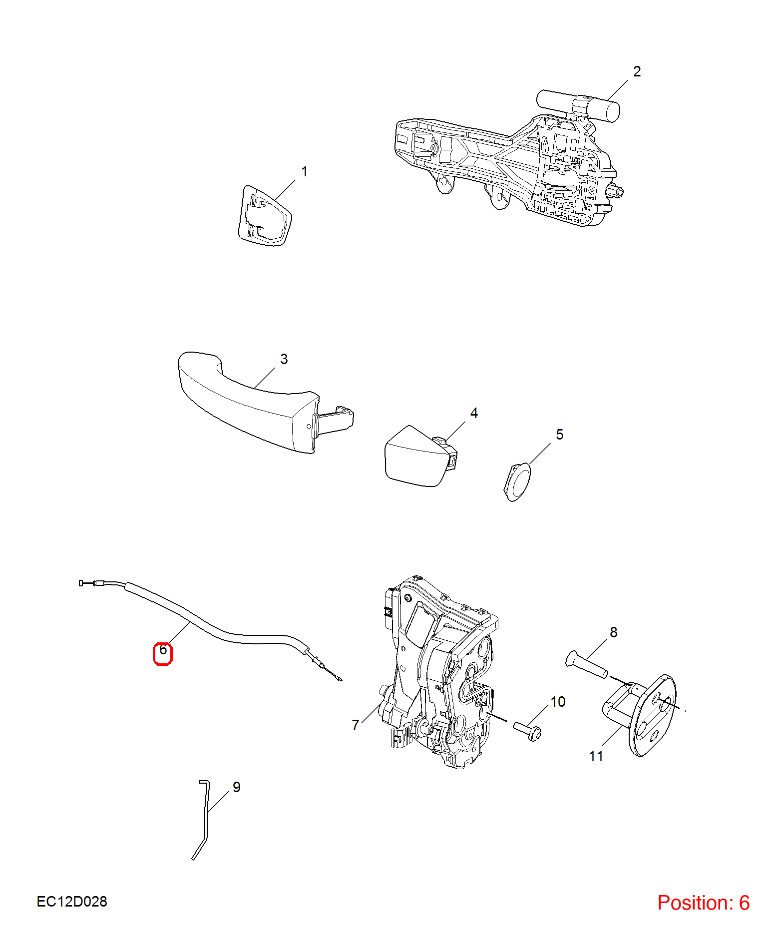 MG Door lock mechanism pull wire OEM 10205782 FOR MG 10205782-MG_OEM