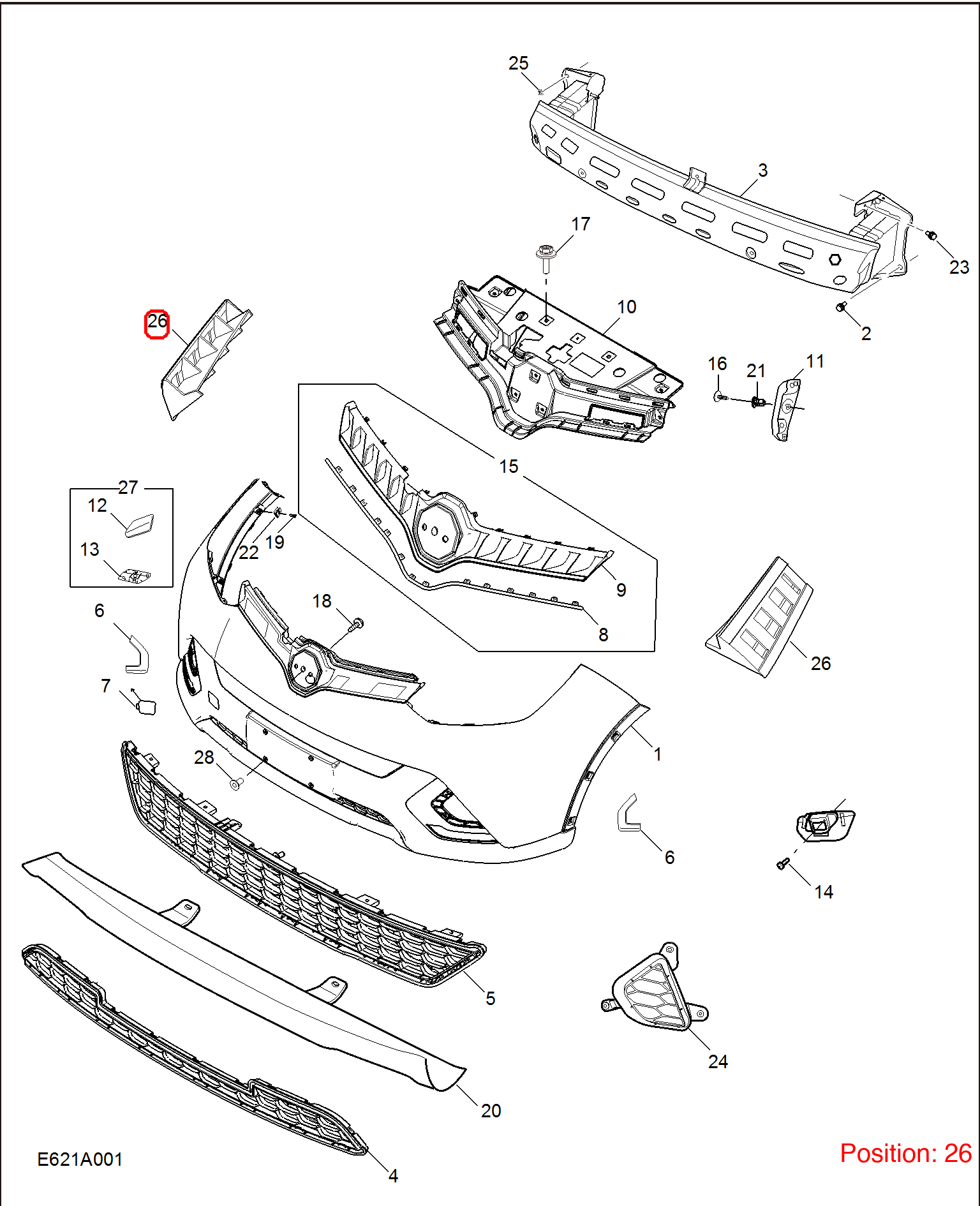 MG Bumper Cover Bracket OEM 10211707 FOR MG 10211707-MG_OEM