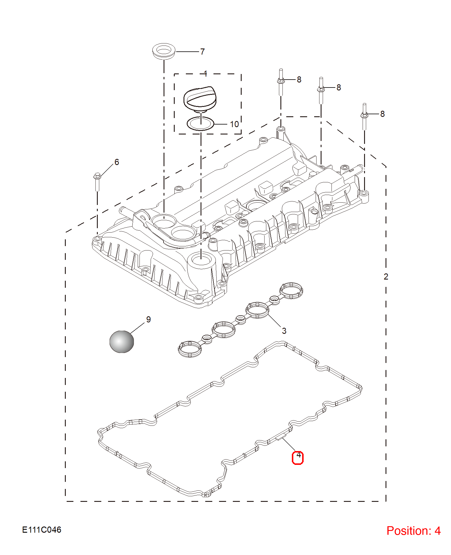 MG Valve chamber cover gasket OEM 10224011 FOR MG MG5 10224011-MG_OEM