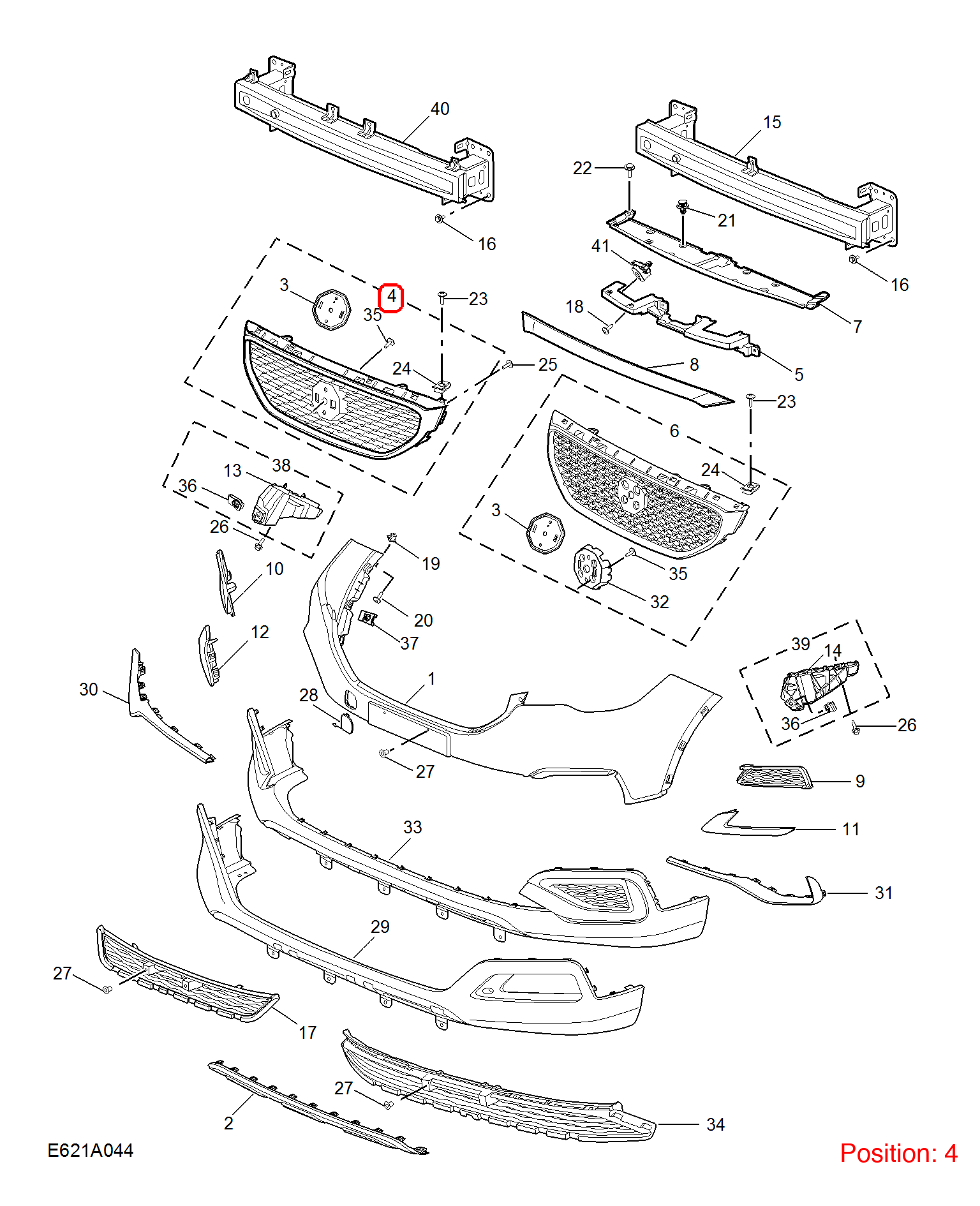 MG Front grille OEM 10229018 FOR MG 10229018-MG_OEM