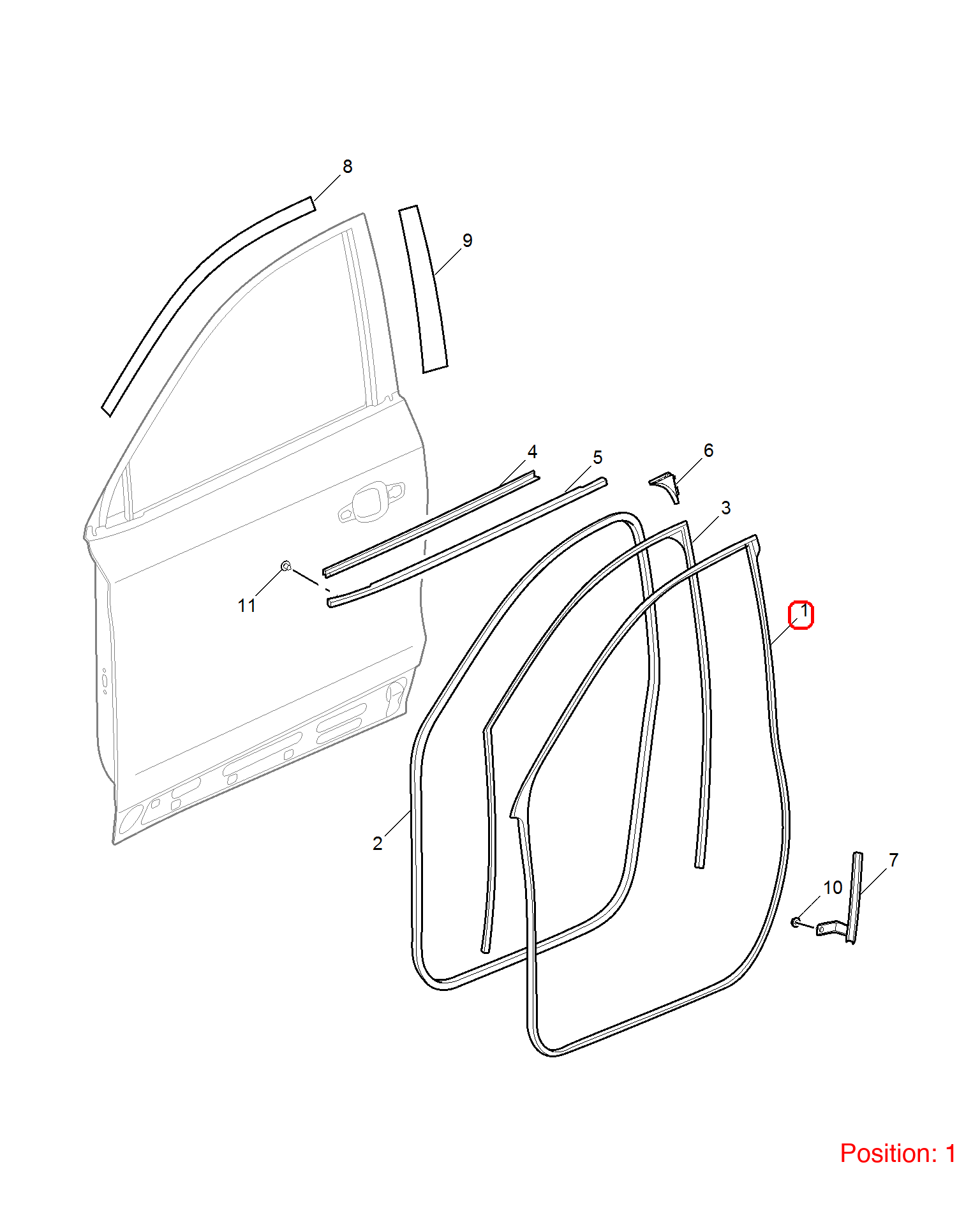 MG Door weatherstrip OEM 10229795 FOR MG 10229795-MG_OEM