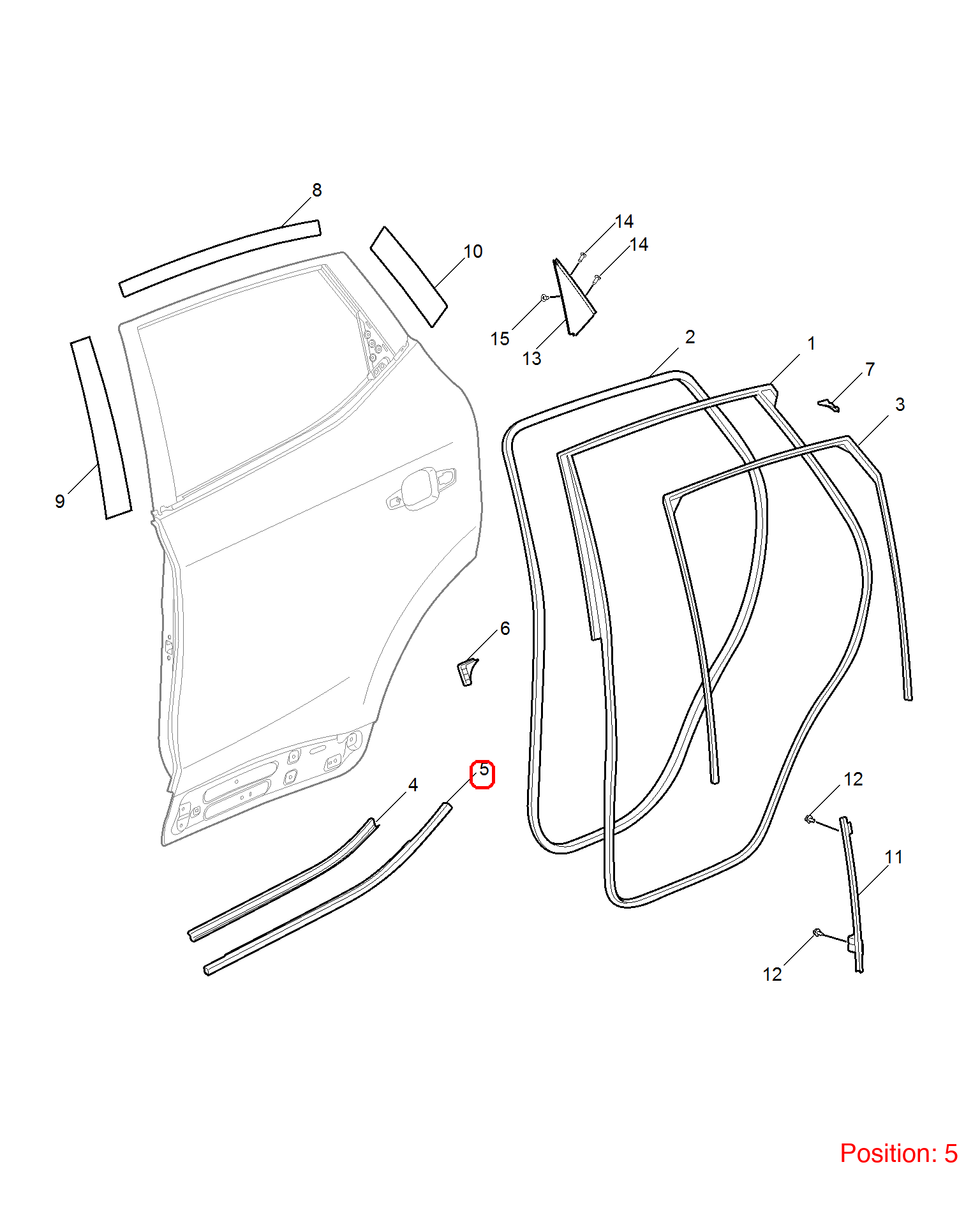 MG Door glass pressure strip OEM 10229804 FOR MG 10229804-MG_OEM